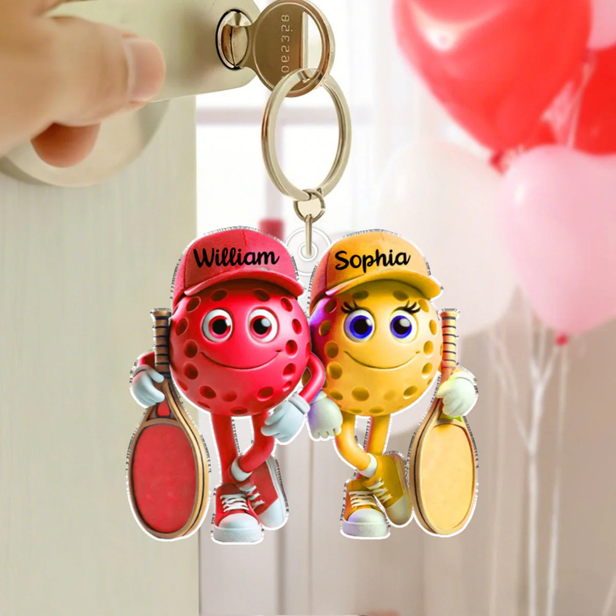 Sporty Couple Keychain- Personalized Keychain - Image 4