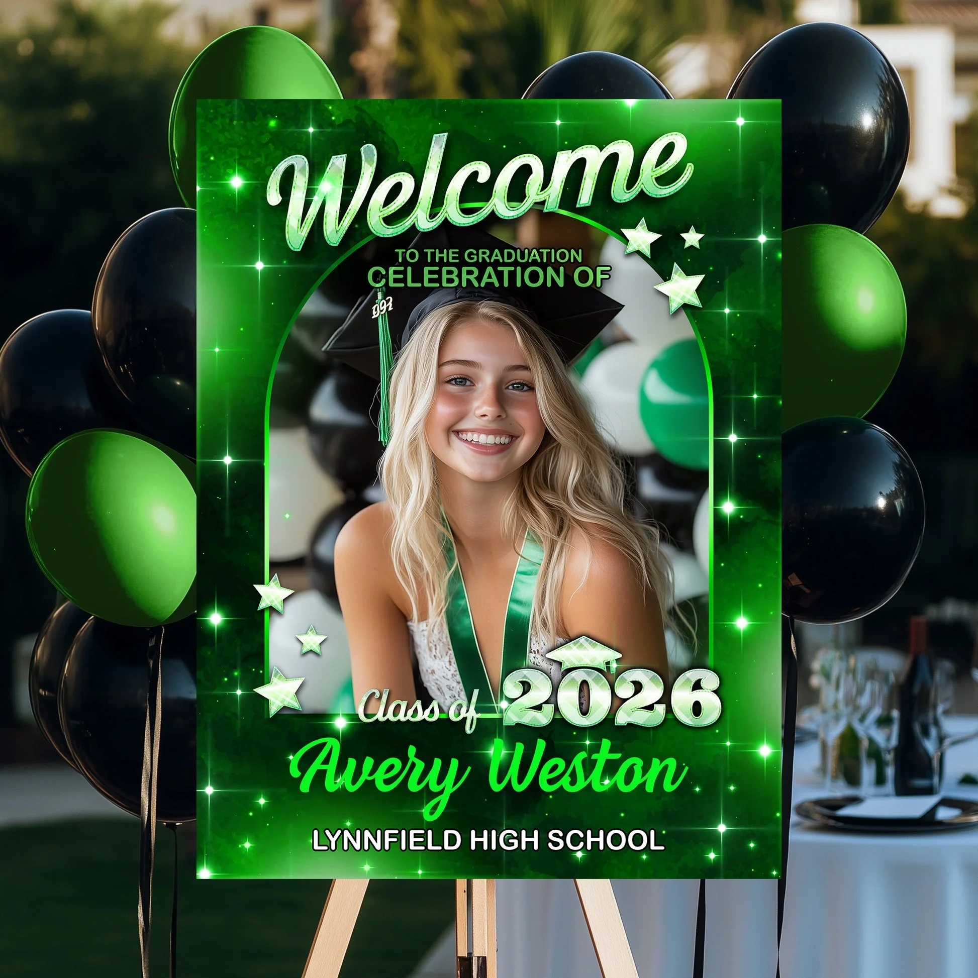Star Styles Class Of 2026 - Graduation Party Welcome Sign - Custom Photo Grad Party Sign - Personalized Graduation Decoration - Image 2