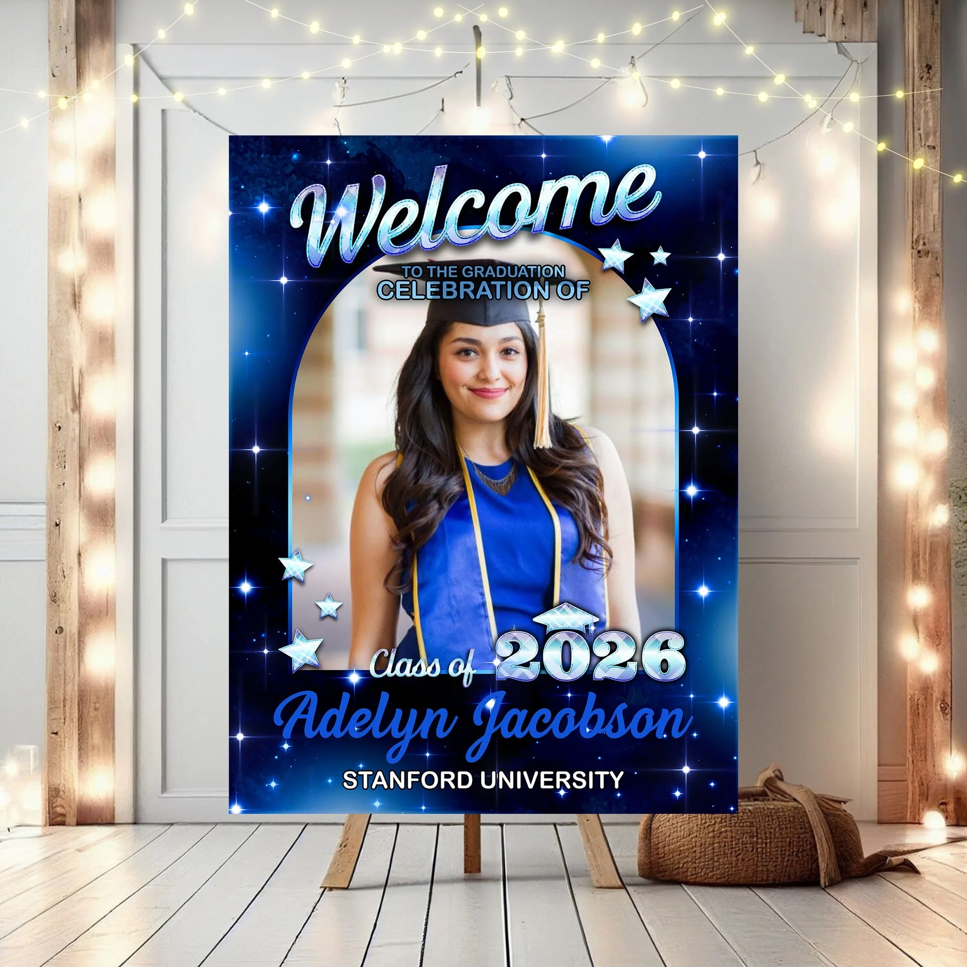 Star Styles Class Of 2026 - Graduation Party Welcome Sign - Custom Photo Grad Party Sign - Personalized Graduation Decoration - Image 3