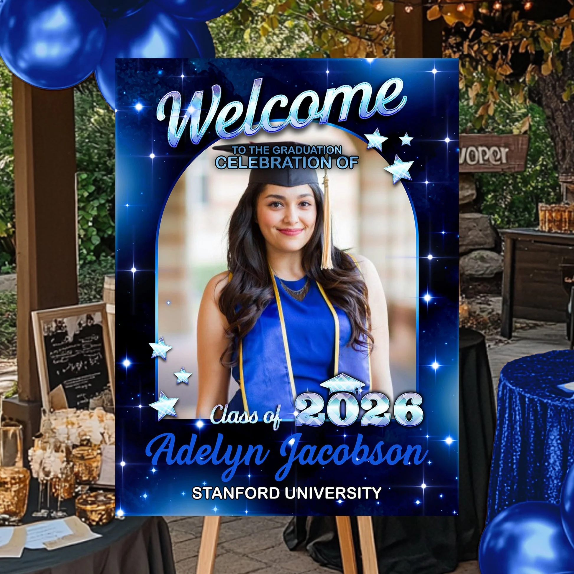 Star Styles Class Of 2026 - Graduation Party Welcome Sign - Custom Photo Grad Party Sign - Personalized Graduation Decoration - Image 4