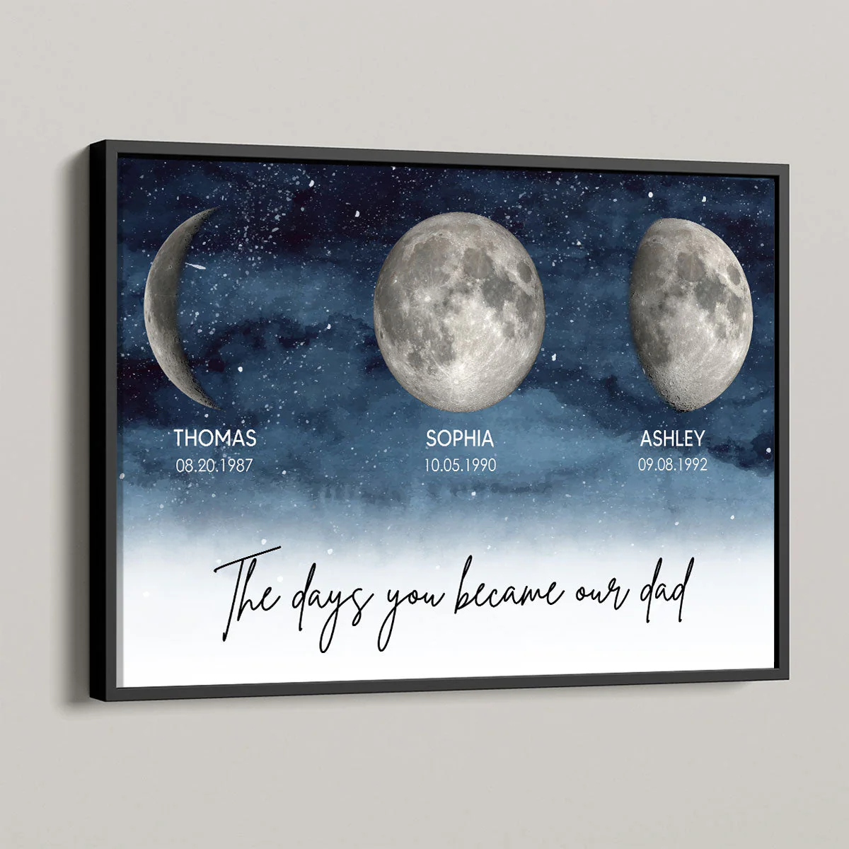 Starry Night Birth Moon Phase The Days You Became Our Dad Personalized Poster - Image 4