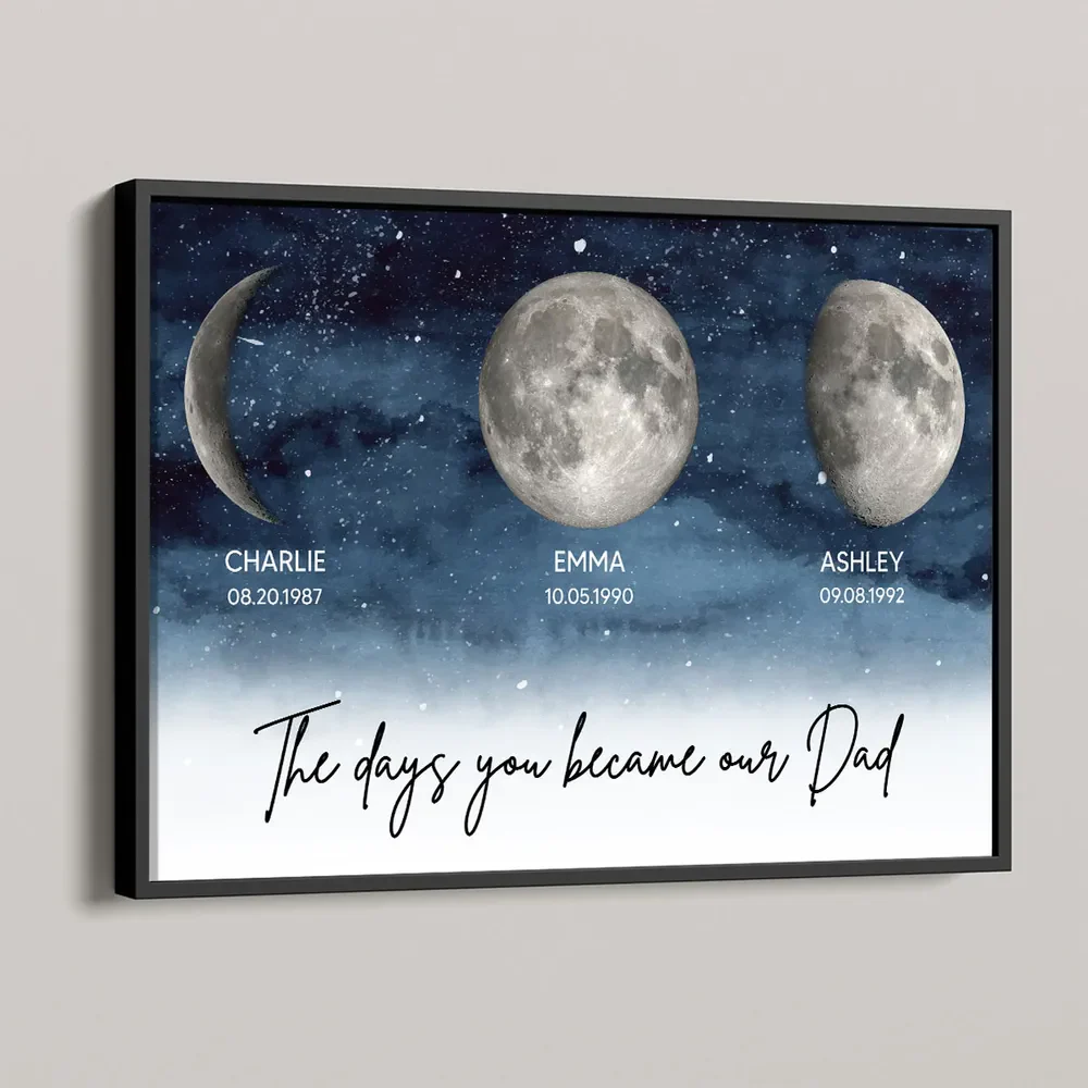 Starry Night Birth Moon Phase The Days You Became Our Dad Personalized Poster - Image 8