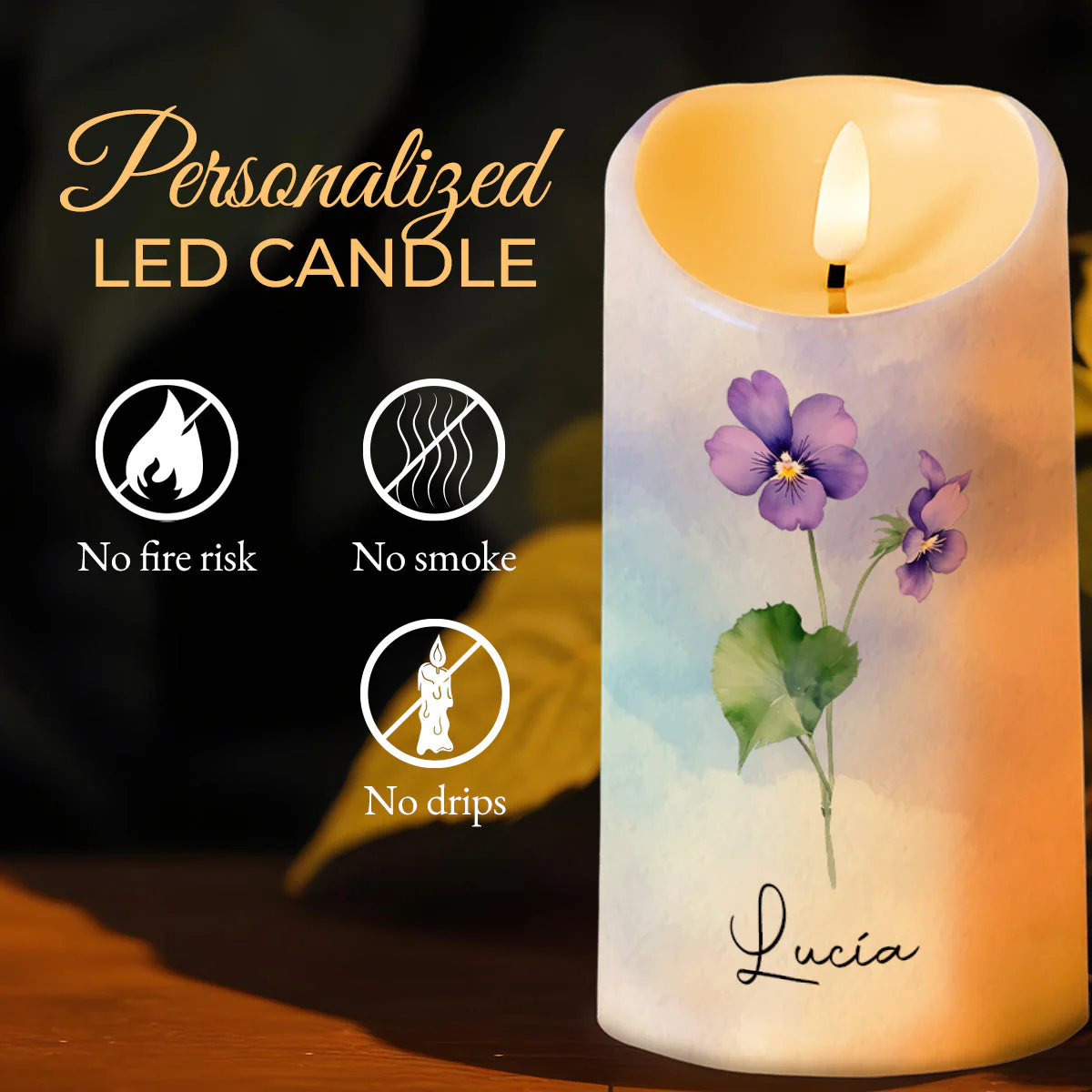 Straighten Your Crown - Granddaughter Personalized LED Candle Gift For Family - Image 3