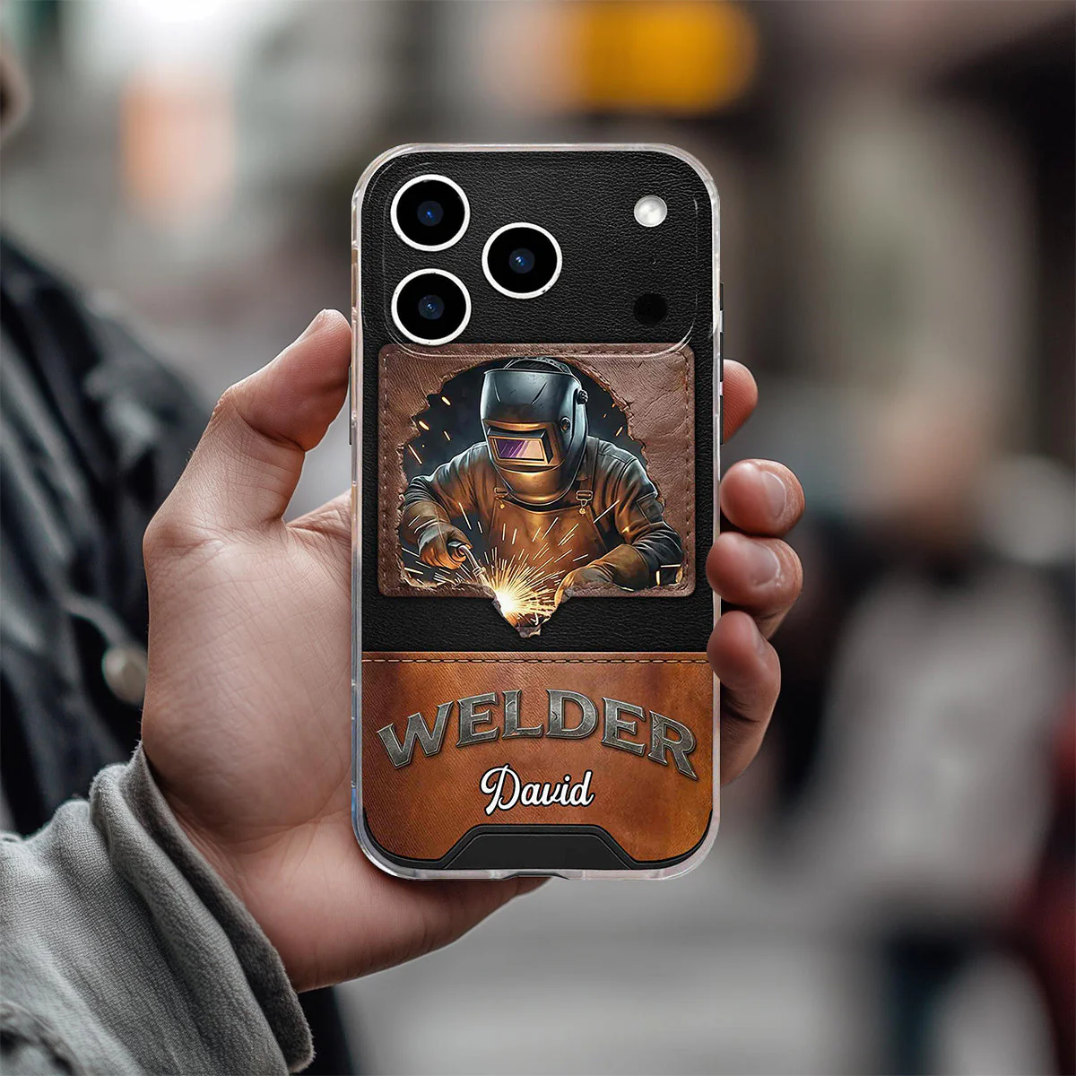 Strong Welder Personalized Clear Phone Case, Gift For Welders - Image 3