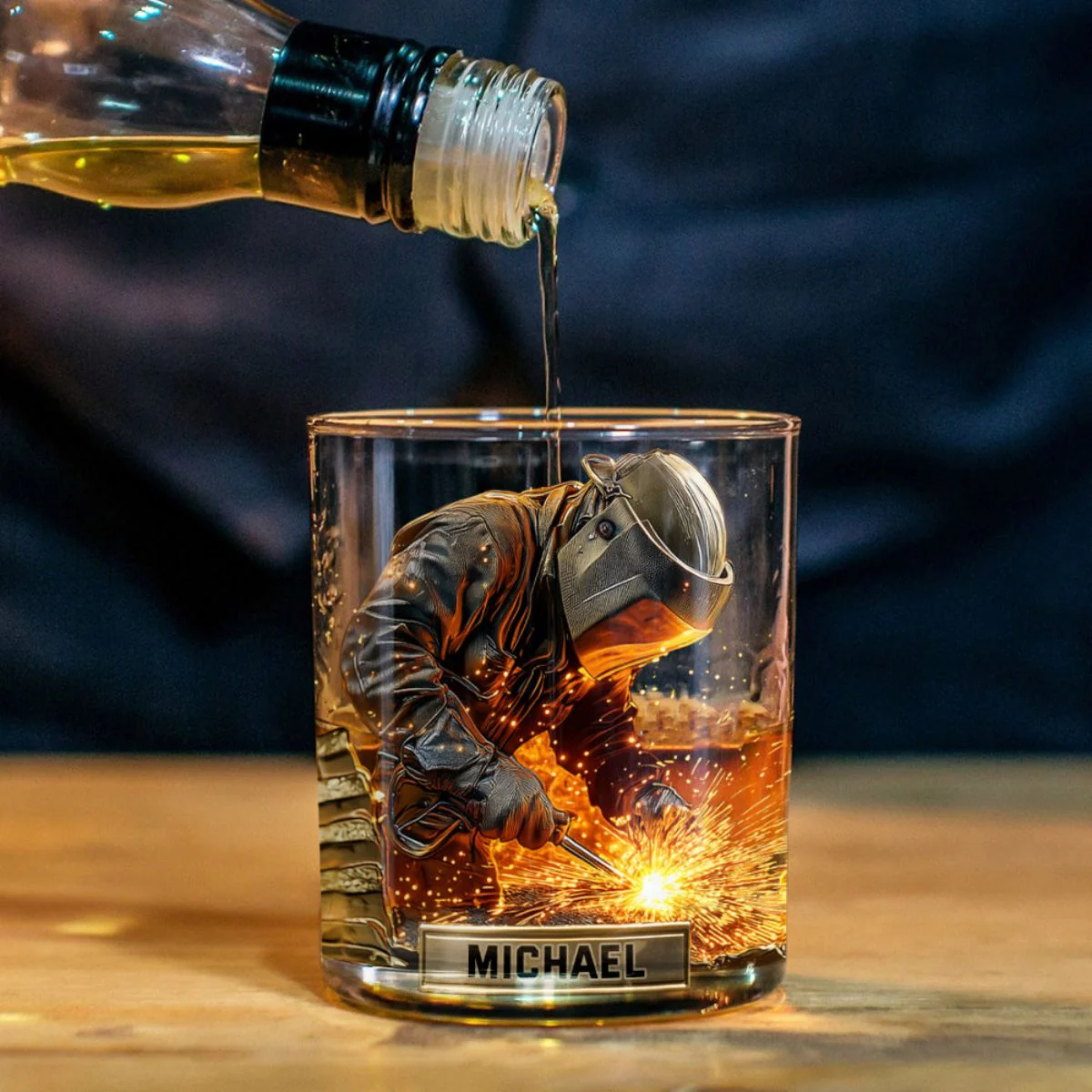 Strong Welder - Personalized Welder Whiskey Glass - Image 3