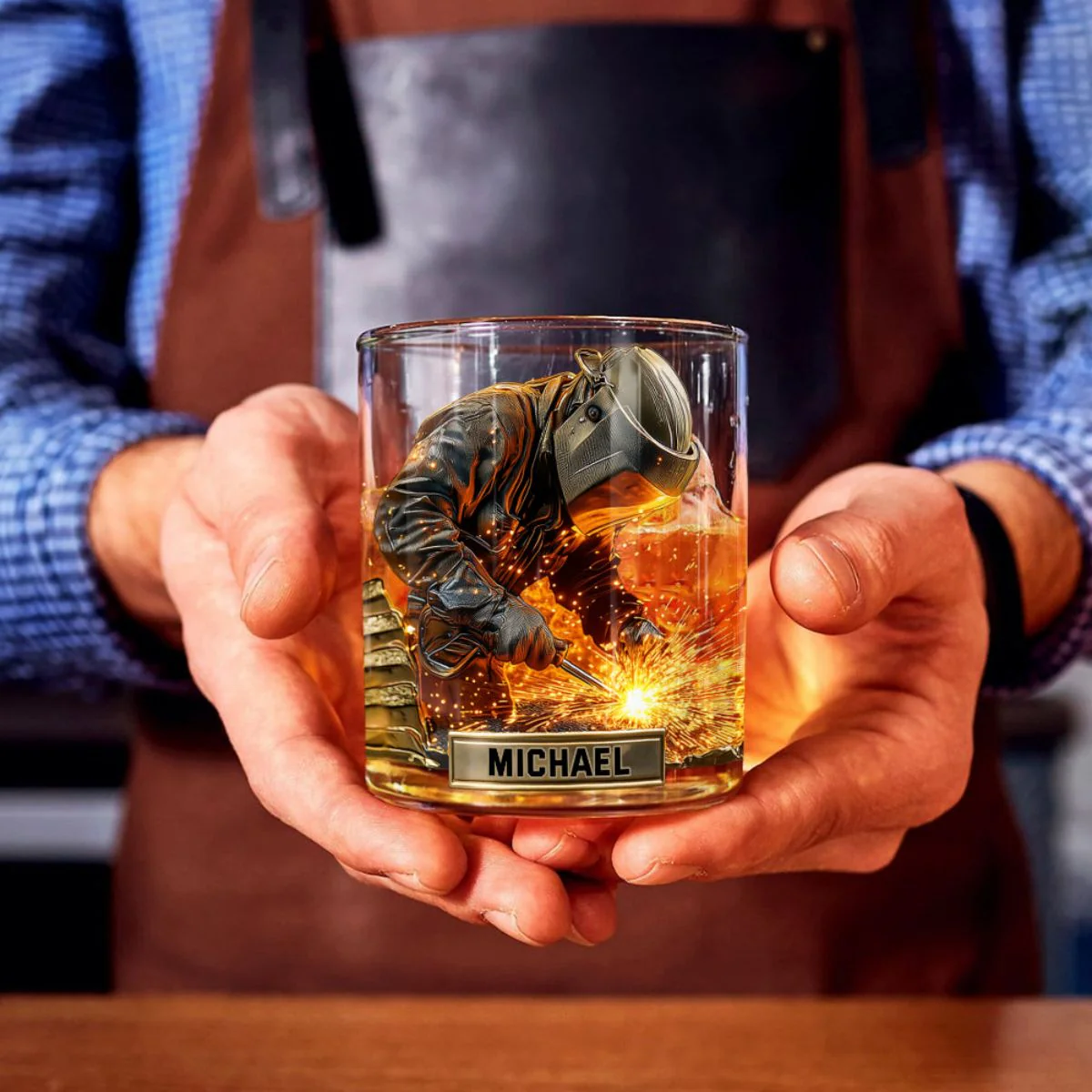 Strong Welder - Personalized Welder Whiskey Glass - Image 4