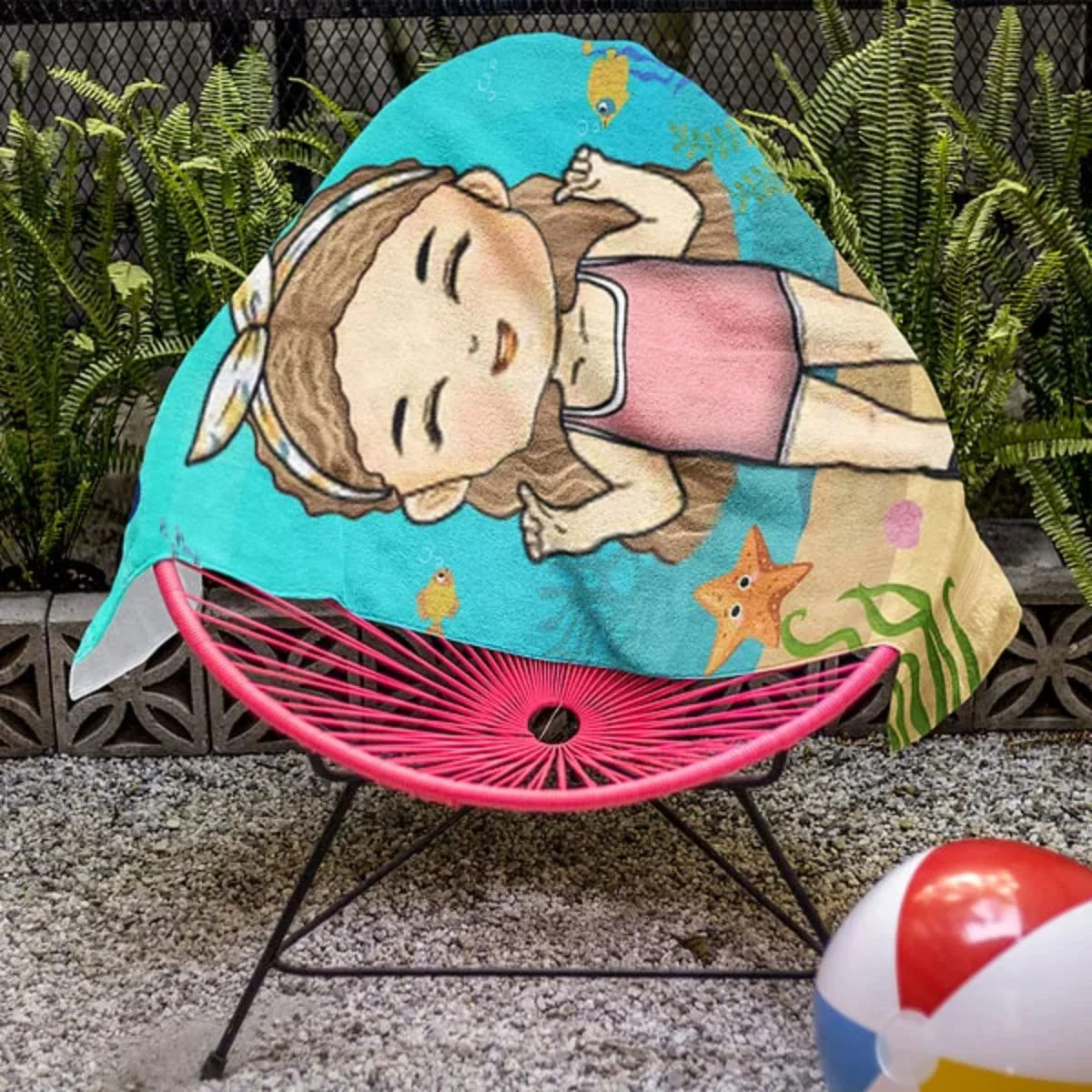 Summer, Beach, Pool, Travel And Kid - Family Personalized Beach Towel - Image 6
