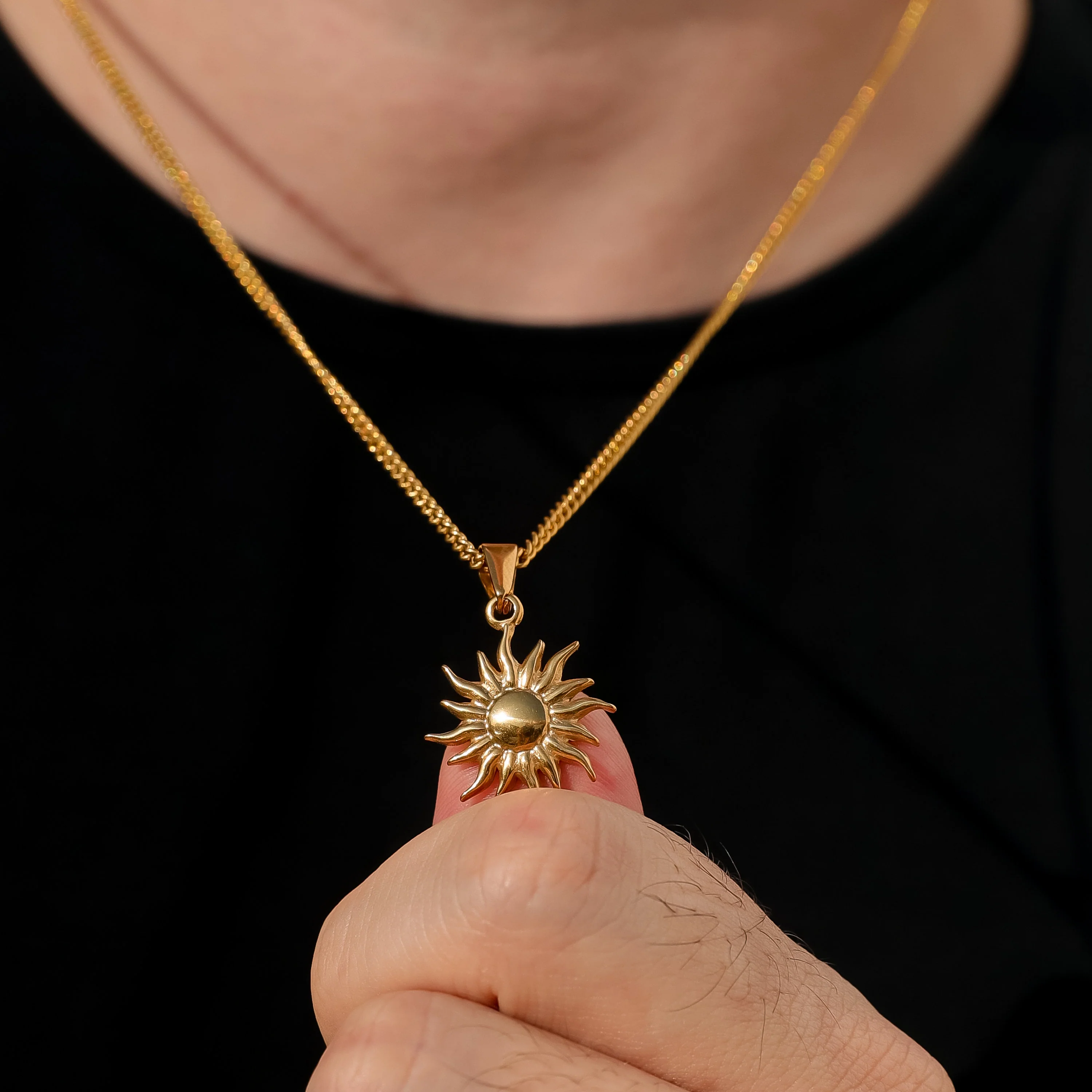 Sun Star Pendant Necklace Jewelry Gift for Man Boyfriend Gift for Him - Image 2