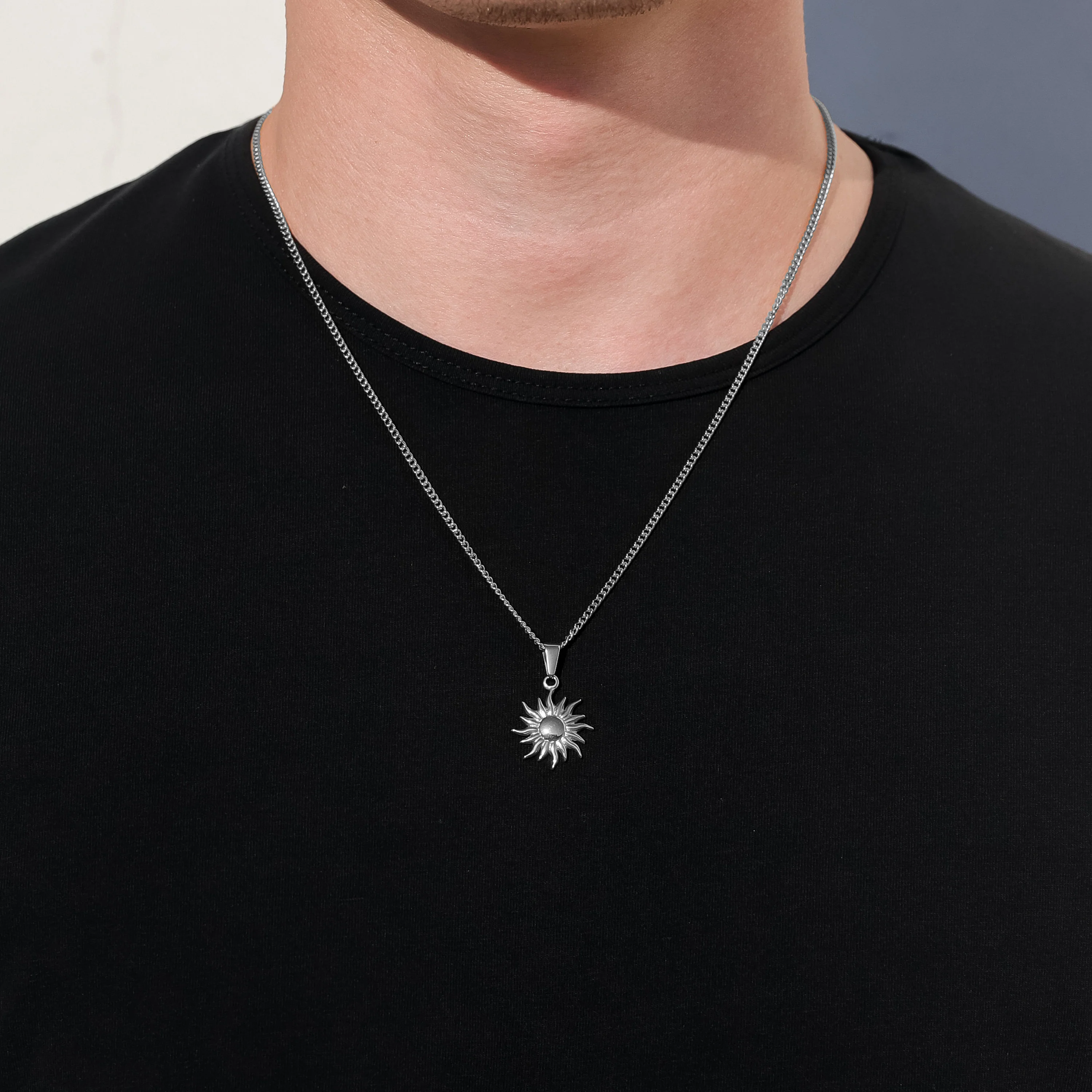 Sun Star Pendant Necklace Jewelry Gift for Man Boyfriend Gift for Him - Image 3