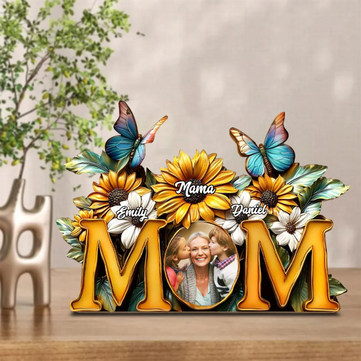 Sunflower Mom - Personalized Mother Custom Acrylic Plaque - Image 2