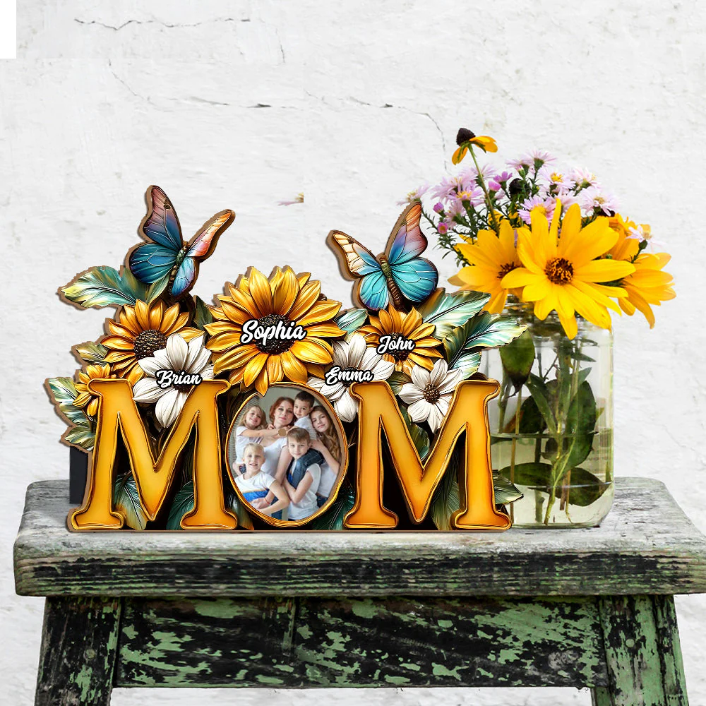 Sunflower Mom - Personalized Mother Custom Acrylic Plaque - Image 5