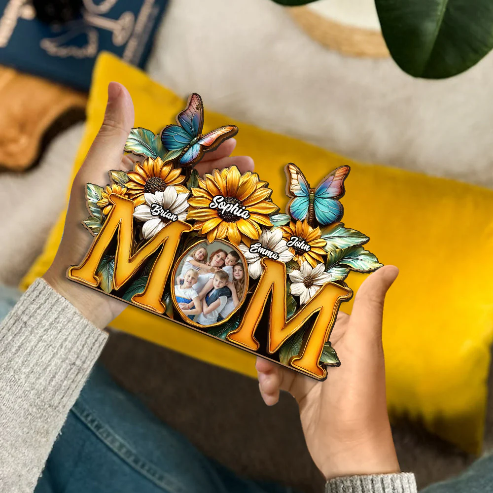 Sunflower Mom - Personalized Mother Custom Acrylic Plaque - Image 6