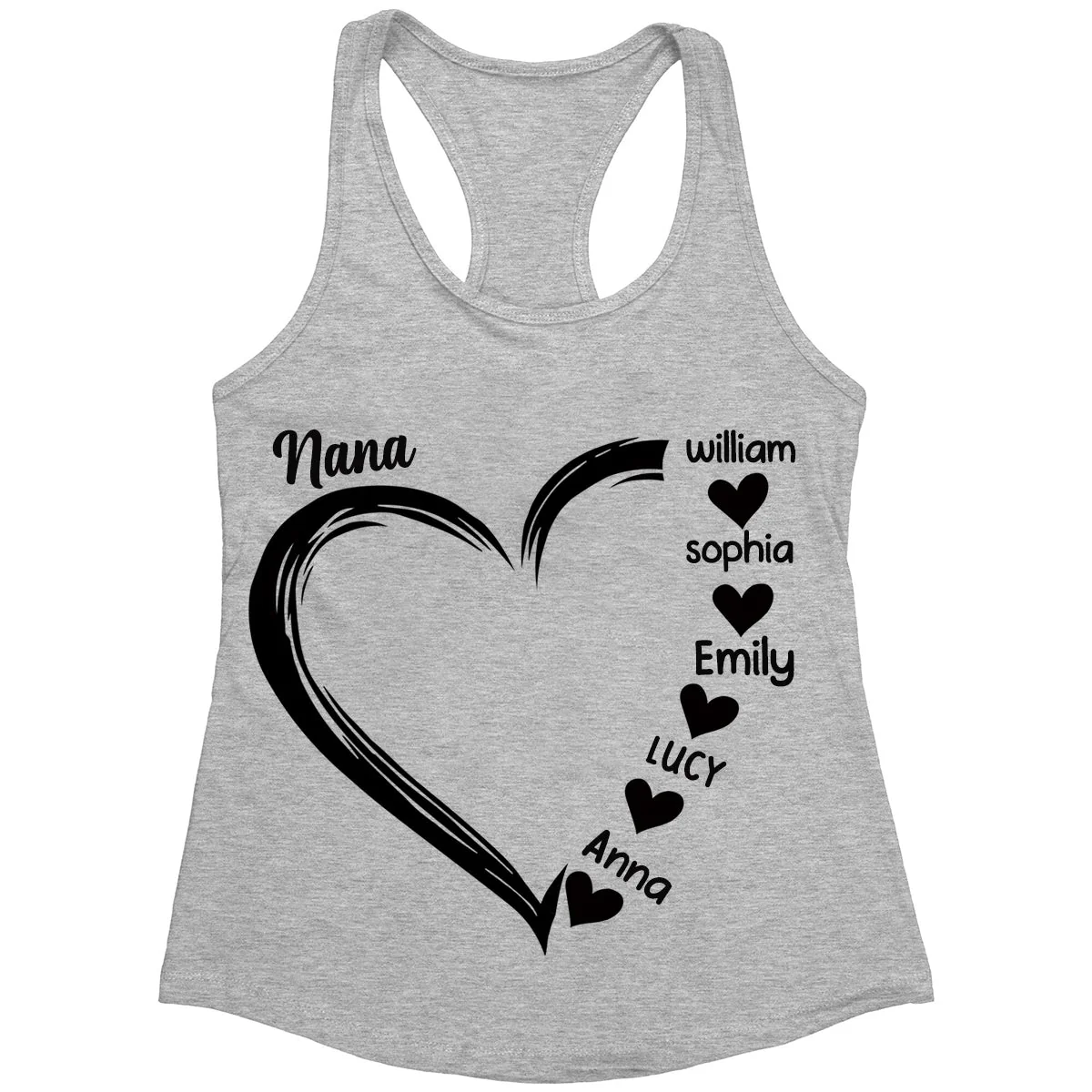Sweet Heart Grandma, Nana, Mom Personalized Tank Top - Image 2