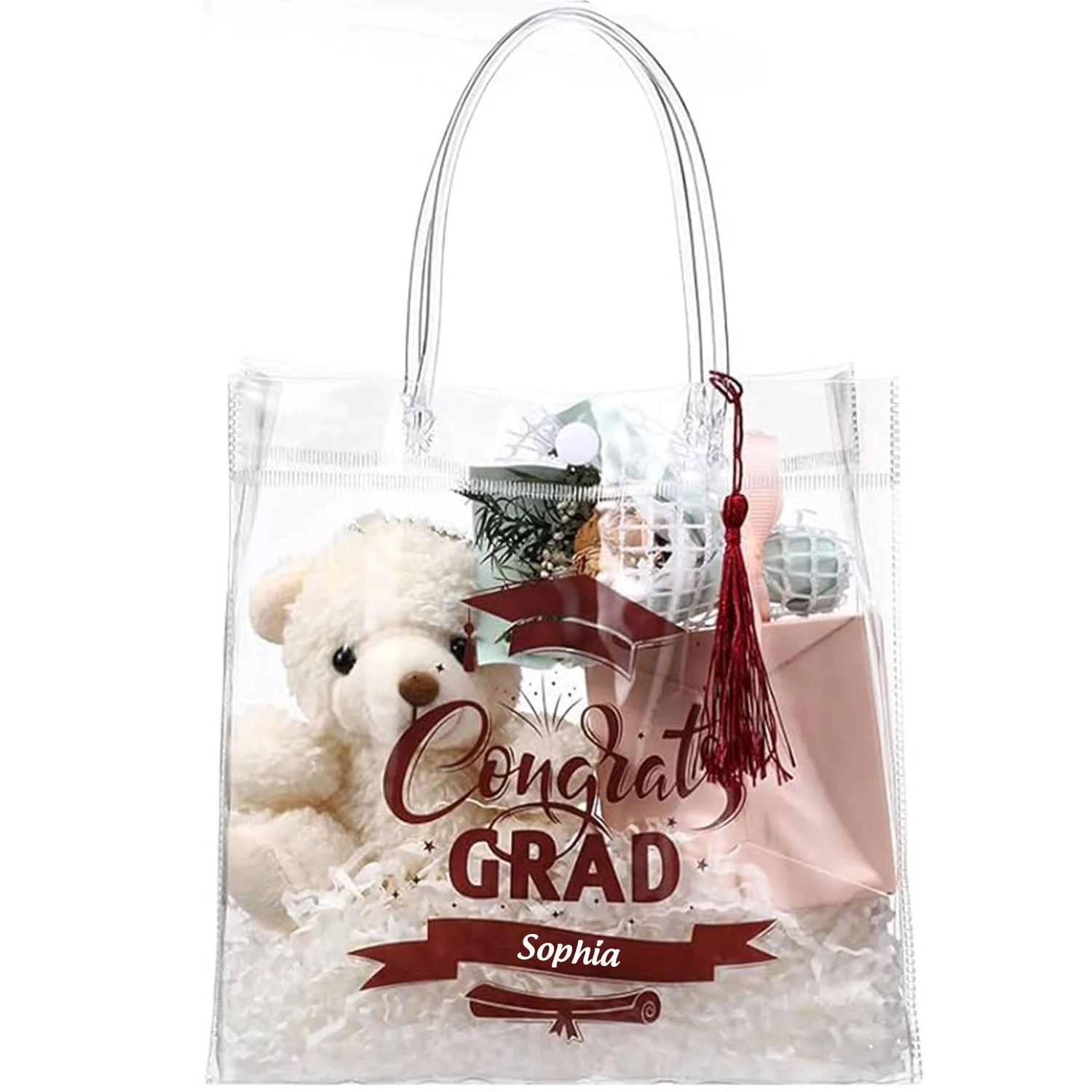 Sweetude 2026 Graduation Clear Gift Personalized Bags with Tassel Bulk, Congrats Grad - Image 2
