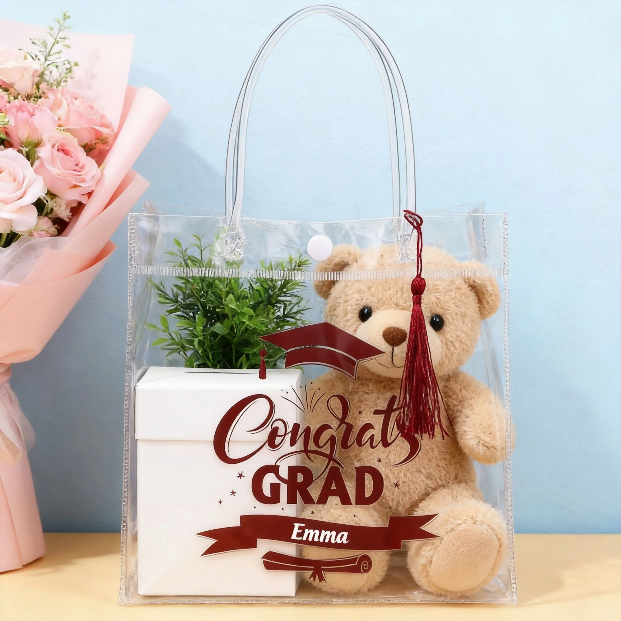 Sweetude 2026 Graduation Clear Gift Personalized Bags with Tassel Bulk, Congrats Grad - Image 3