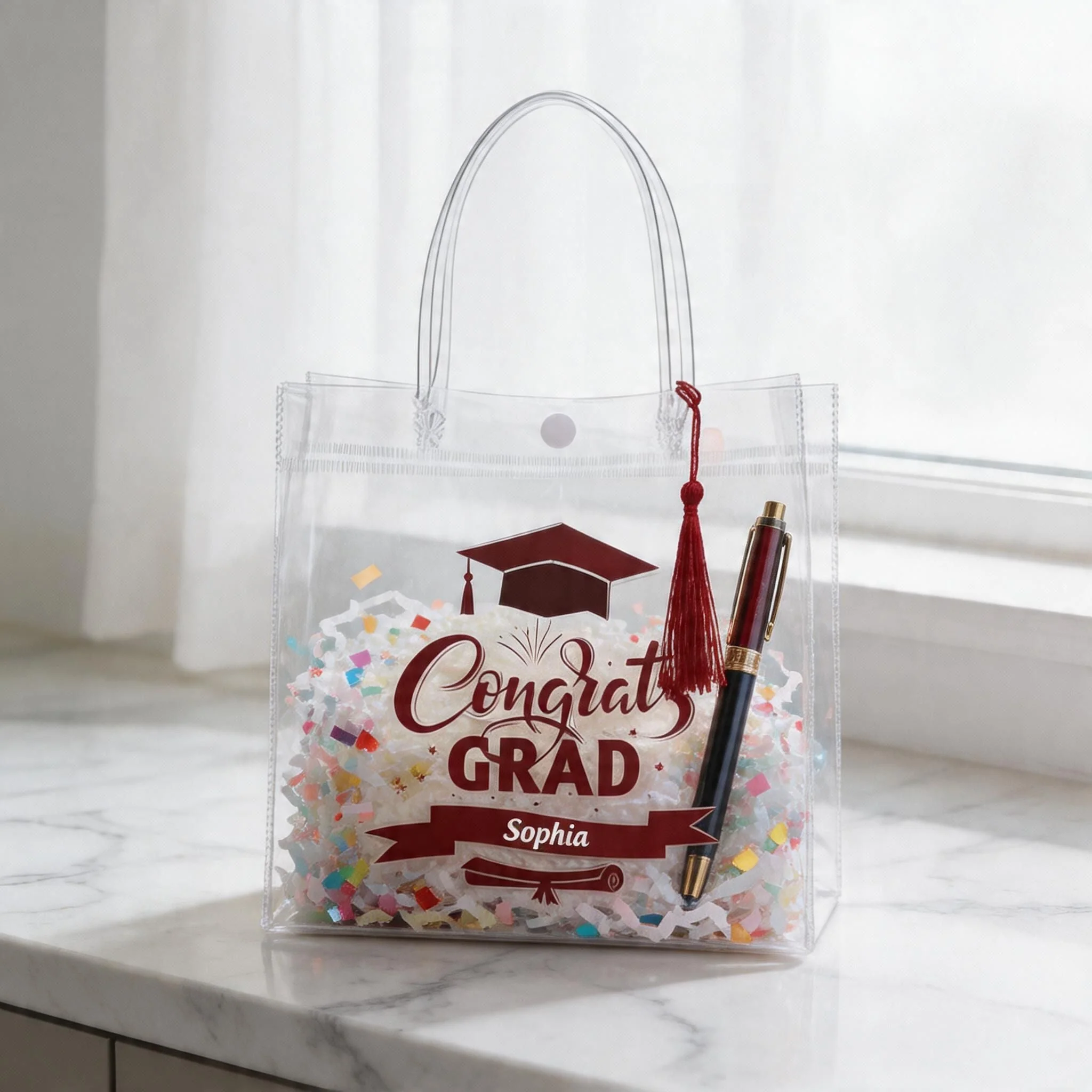 Sweetude 2026 Graduation Clear Gift Personalized Bags with Tassel Bulk, Congrats Grad - Image 4