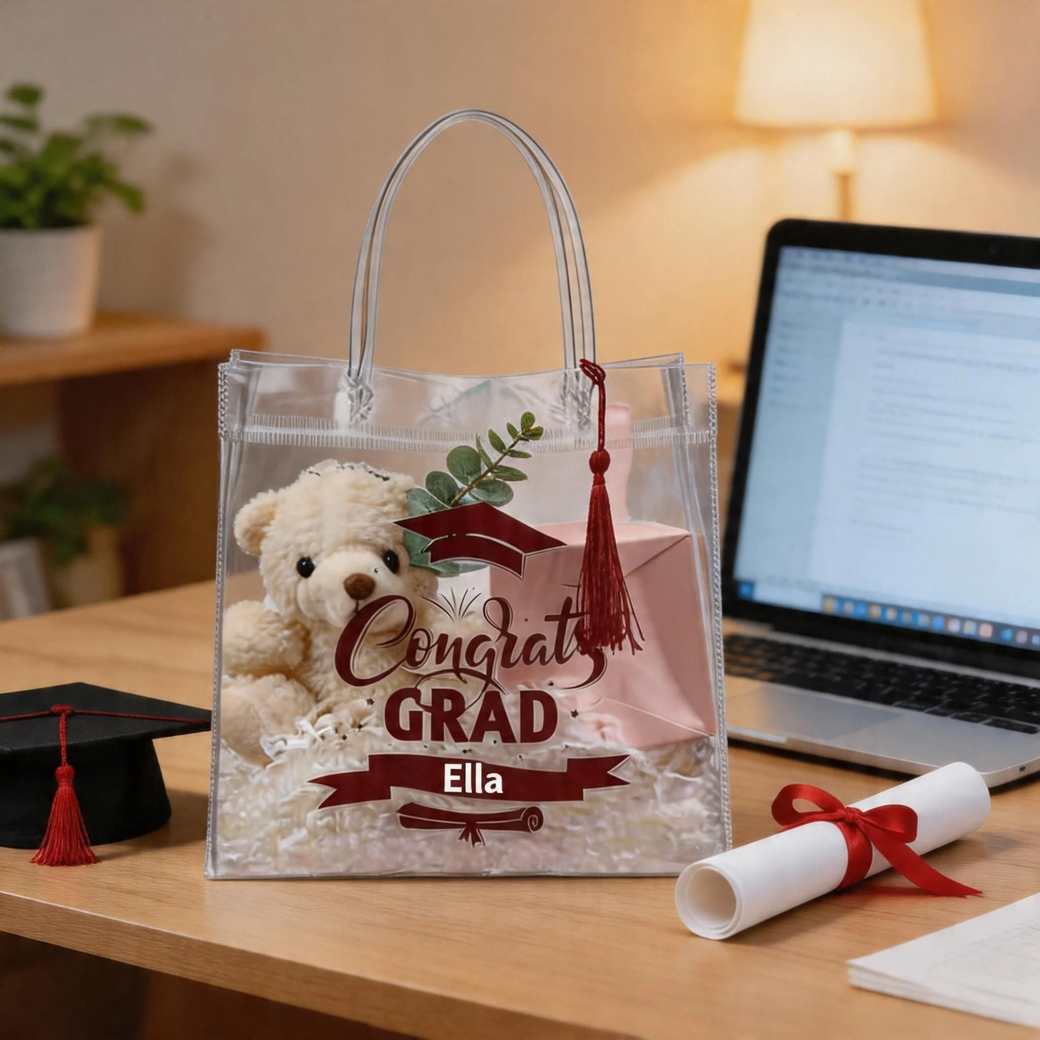 Sweetude 2026 Graduation Clear Gift Personalized Bags with Tassel Bulk, Congrats Grad - Image 5