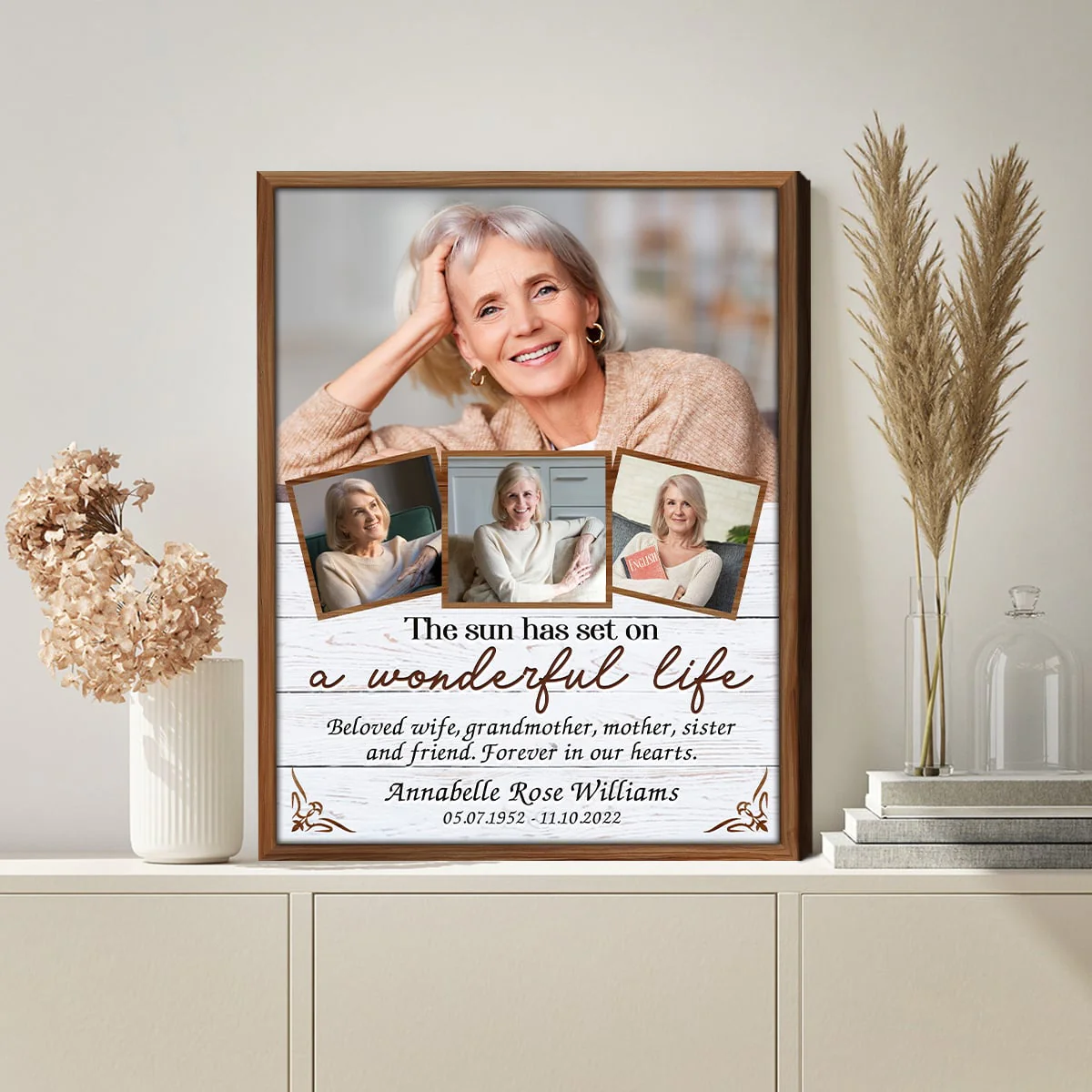 Sympathy Gift For Loved One In Loving Memory Personalized Photo Collage Canvas Poster - Image 5