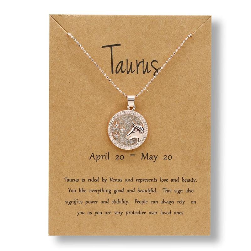 Taurus-12 Constellation Zodiac Sign Necklace - Image 2