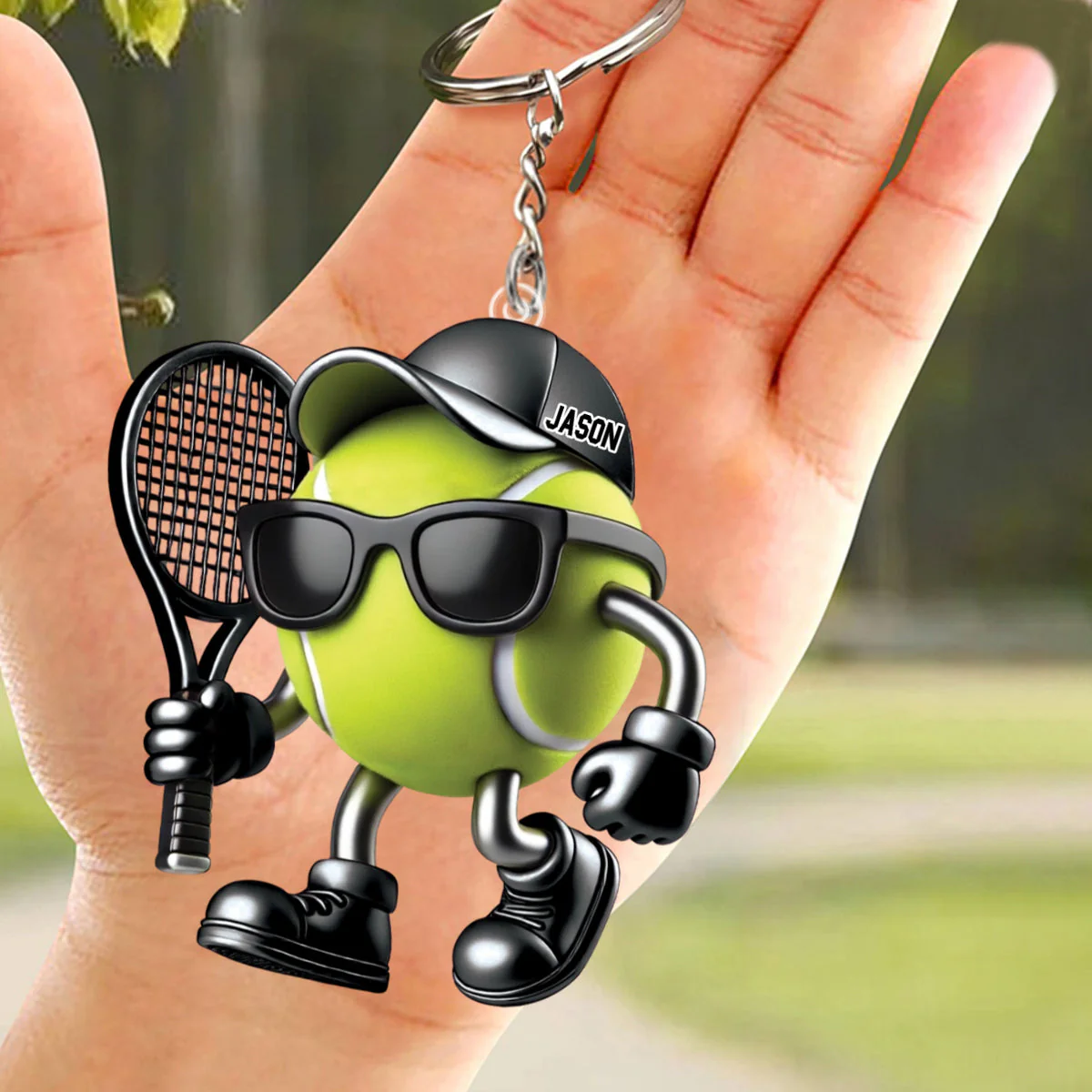 Tennis Custom Color And Name - Personalized Acrylic Keychain - Image 2