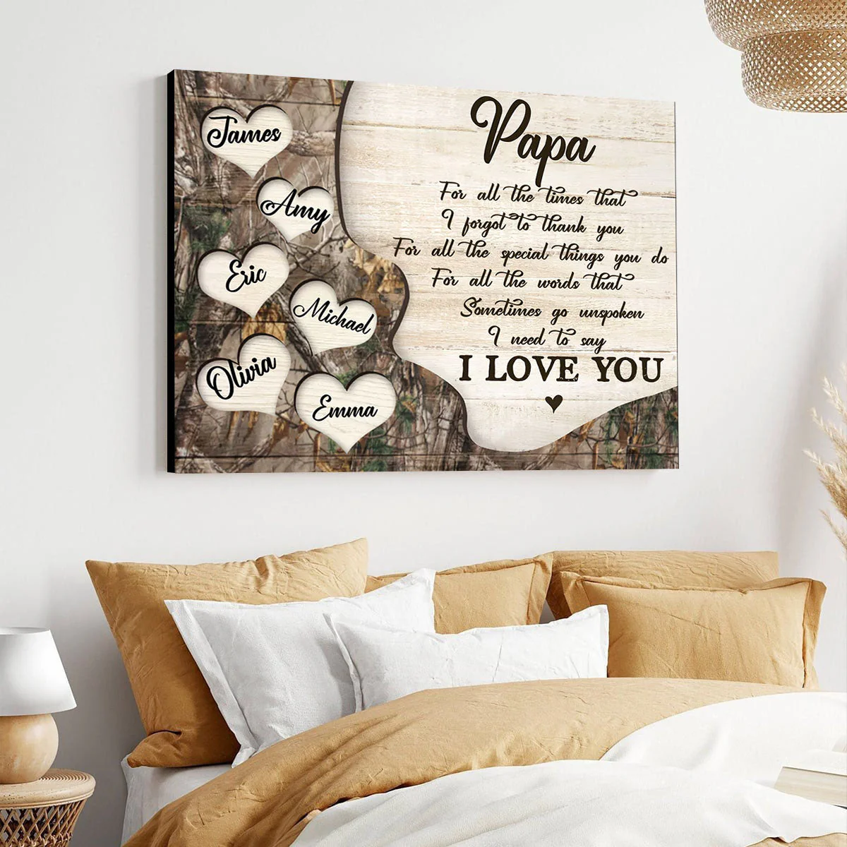 Thank You Dad Gift with Kids Names, Father's Day Personalized Canvas Poster - Image 2