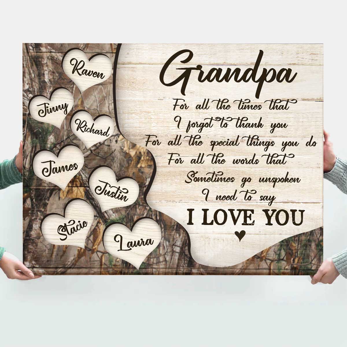 Thank You Dad Gift with Kids Names, Father's Day Personalized Canvas Poster - Image 7