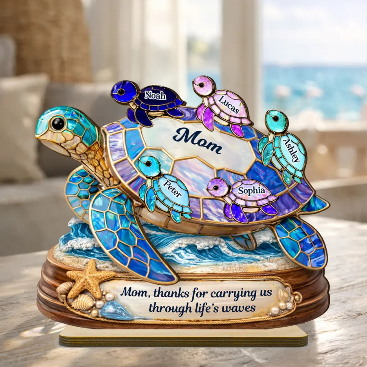 Thanks for Carrying us Through Life's Waves - Personalized Wooden Plaque - Heartfelt Mother's Day Gift for Mom, Wife - Image 6