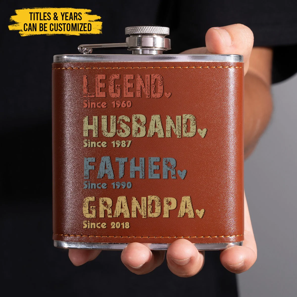 The Amazing Journey Of A Man - Family Personalized Custom Hip Flask - Image 2