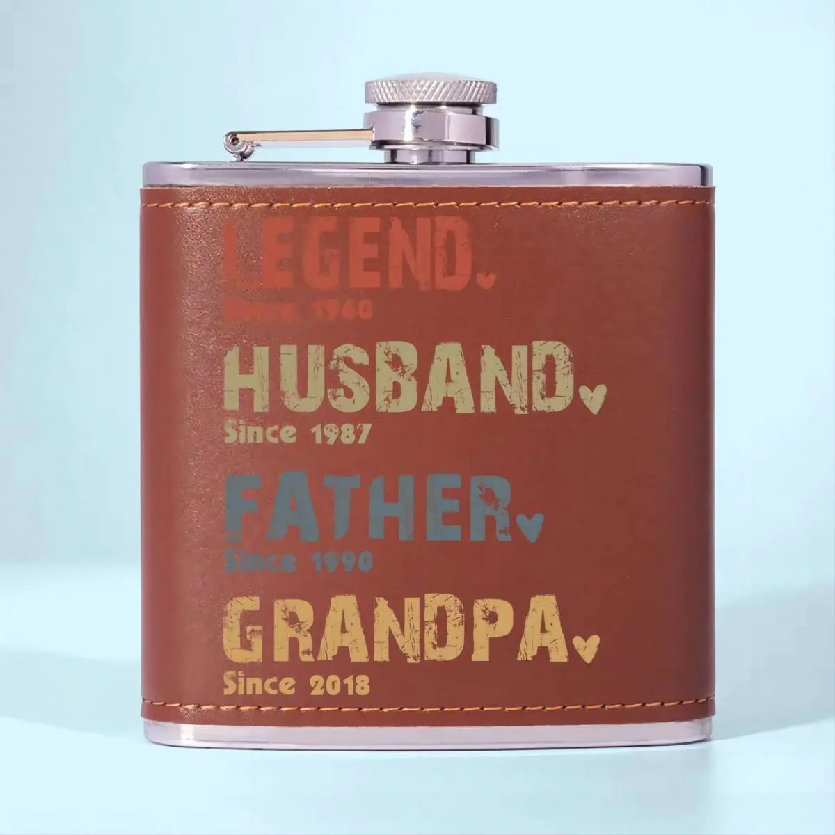 The Amazing Journey Of A Man - Family Personalized Custom Hip Flask - Image 3