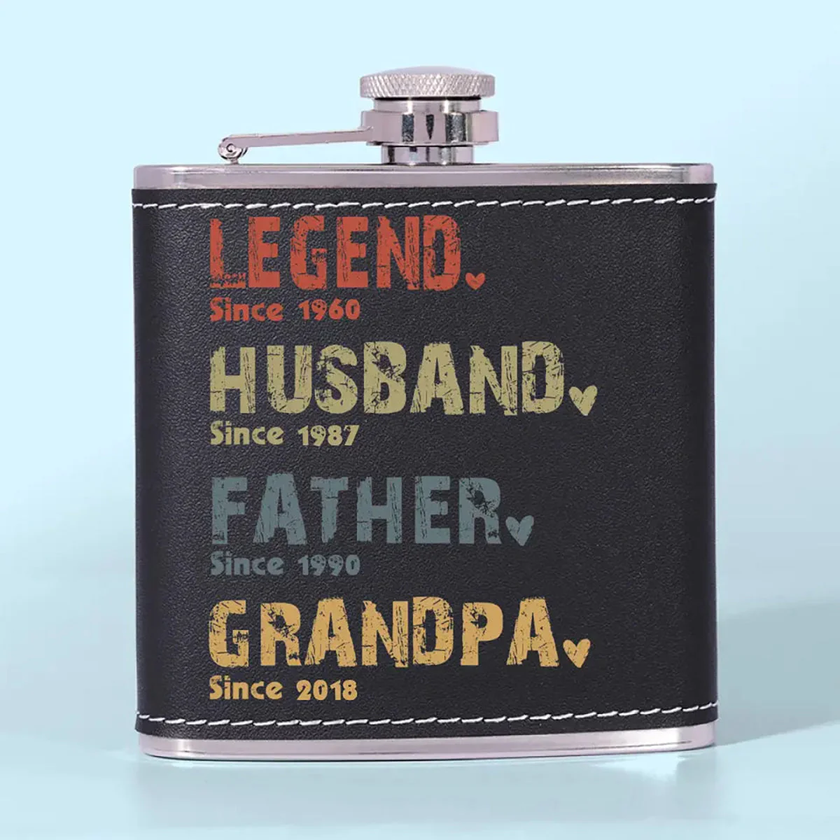 The Amazing Journey Of A Man - Family Personalized Custom Hip Flask - Image 4