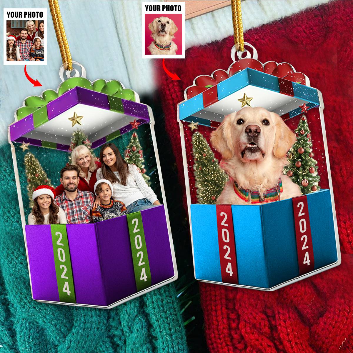 The Best Gift Ever - Personalized Acrylic Photo Ornament - Image 2