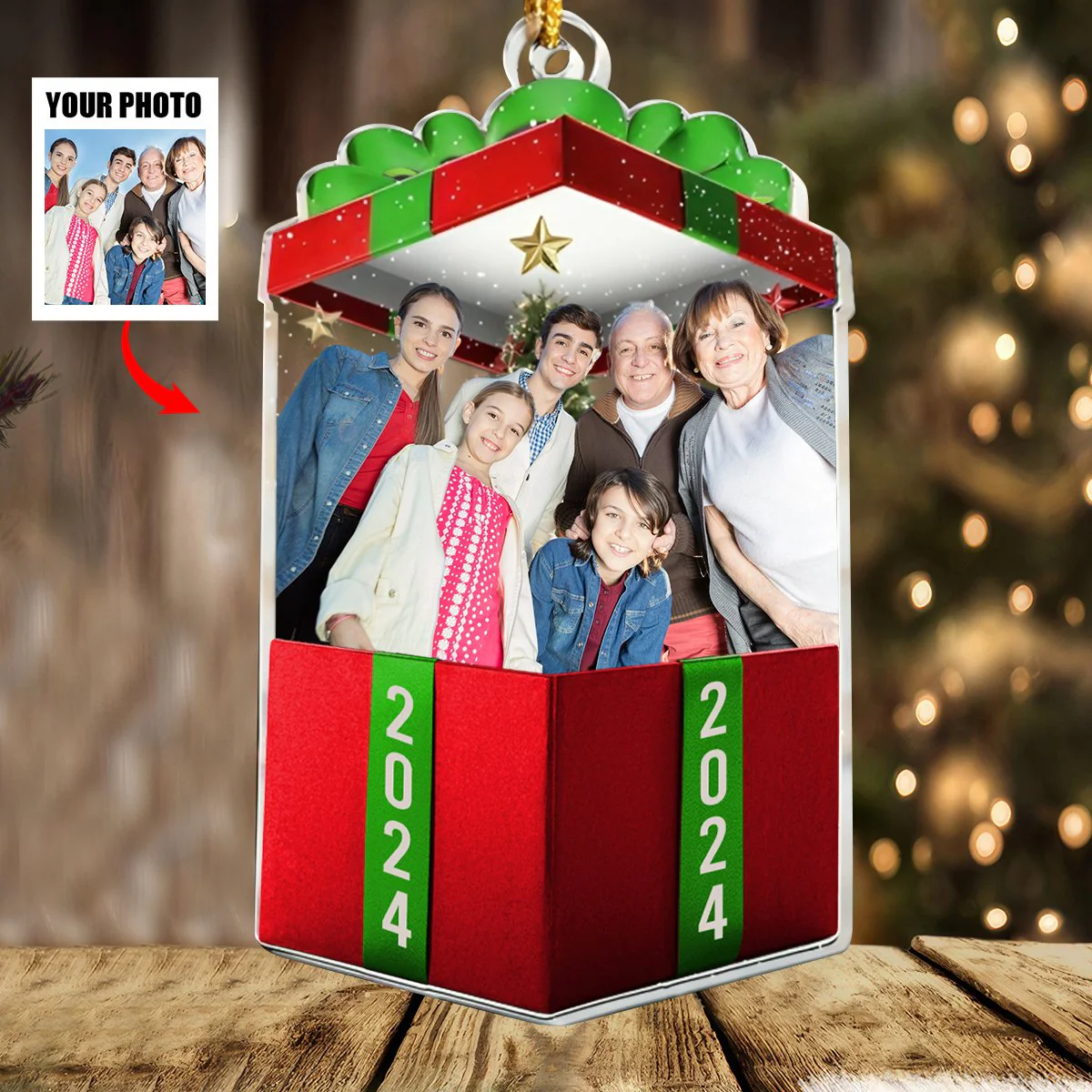 The Best Gift Ever - Personalized Acrylic Photo Ornament - Image 3