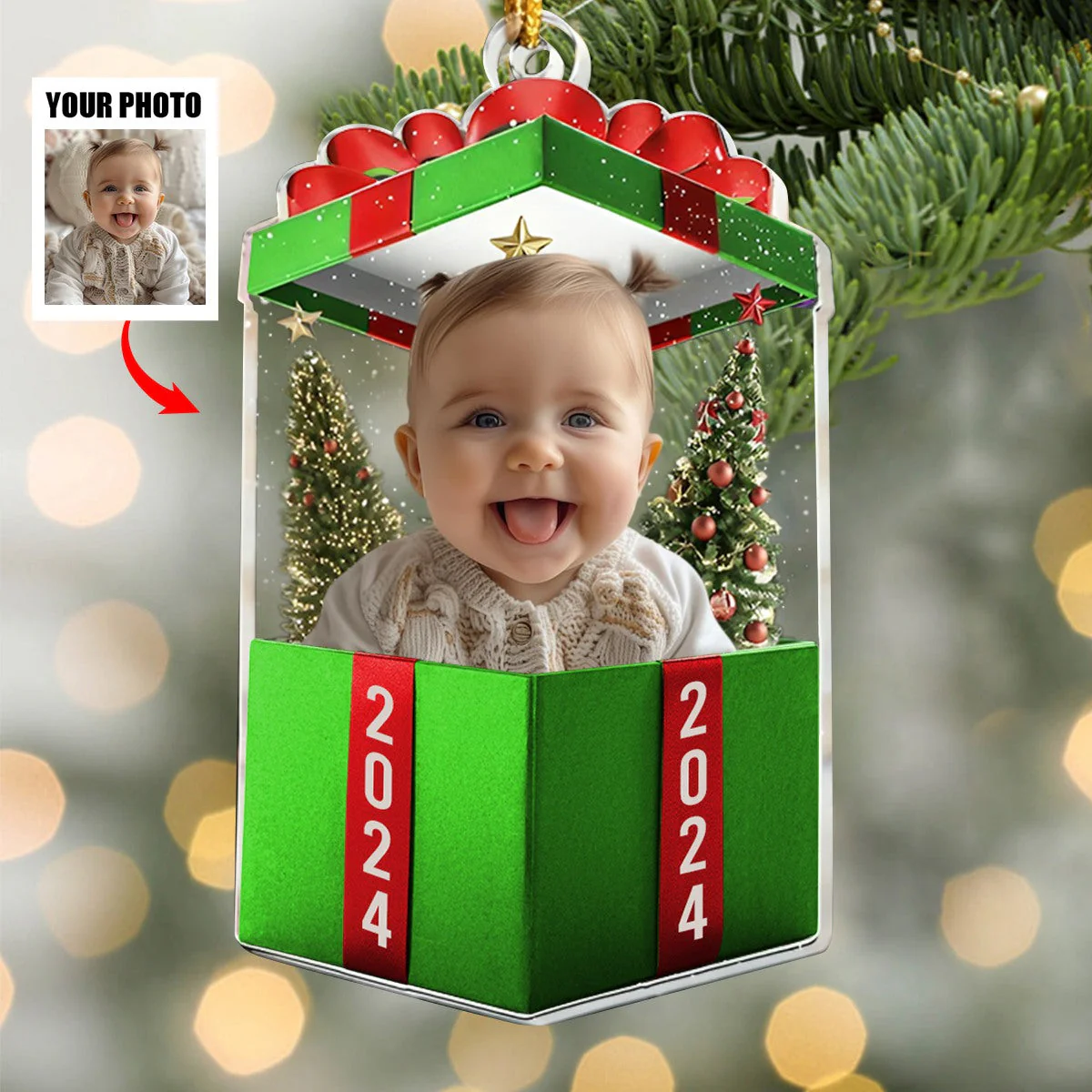 The Best Gift Ever - Personalized Acrylic Photo Ornament - Image 5