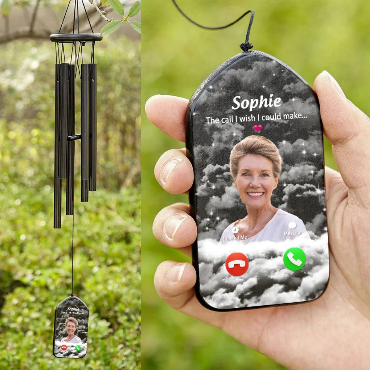 The Call I Wish I Could Take Personalized Memorial Wind Chimes - Image 2