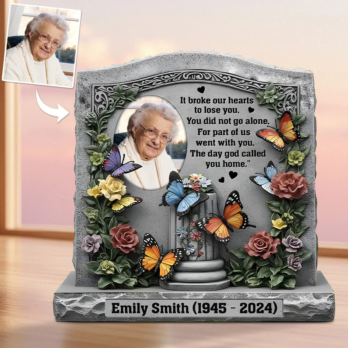 The Day God Called You Home - Personalized Memorial Custom Photo Acrylic Plaque