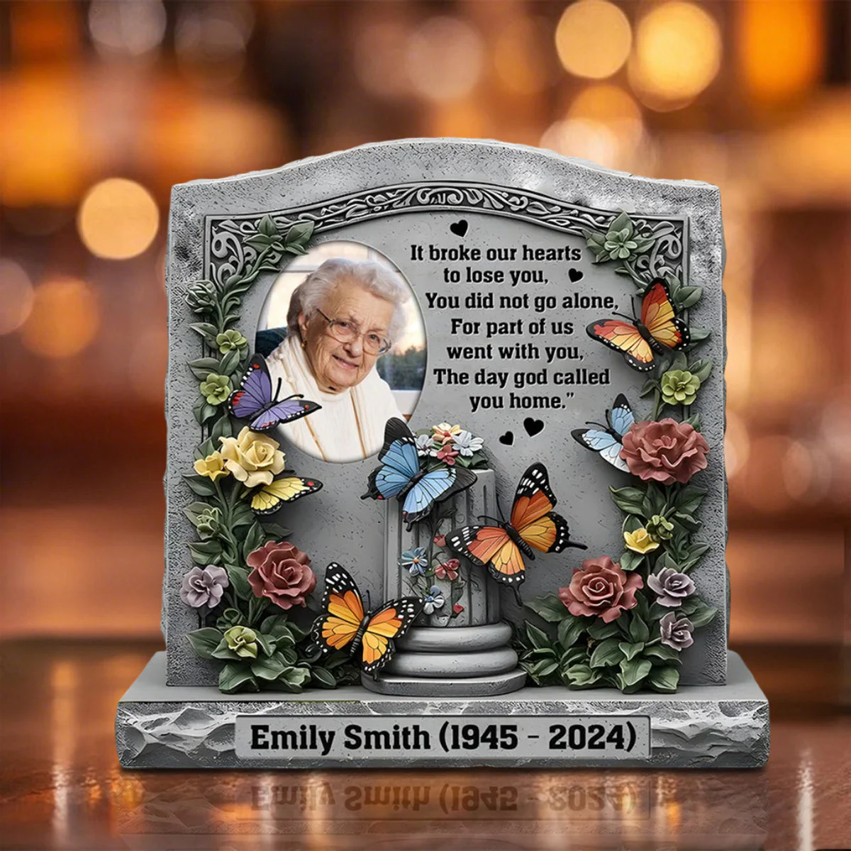 The Day God Called You Home - Personalized Memorial Custom Photo Acrylic Plaque - Image 3