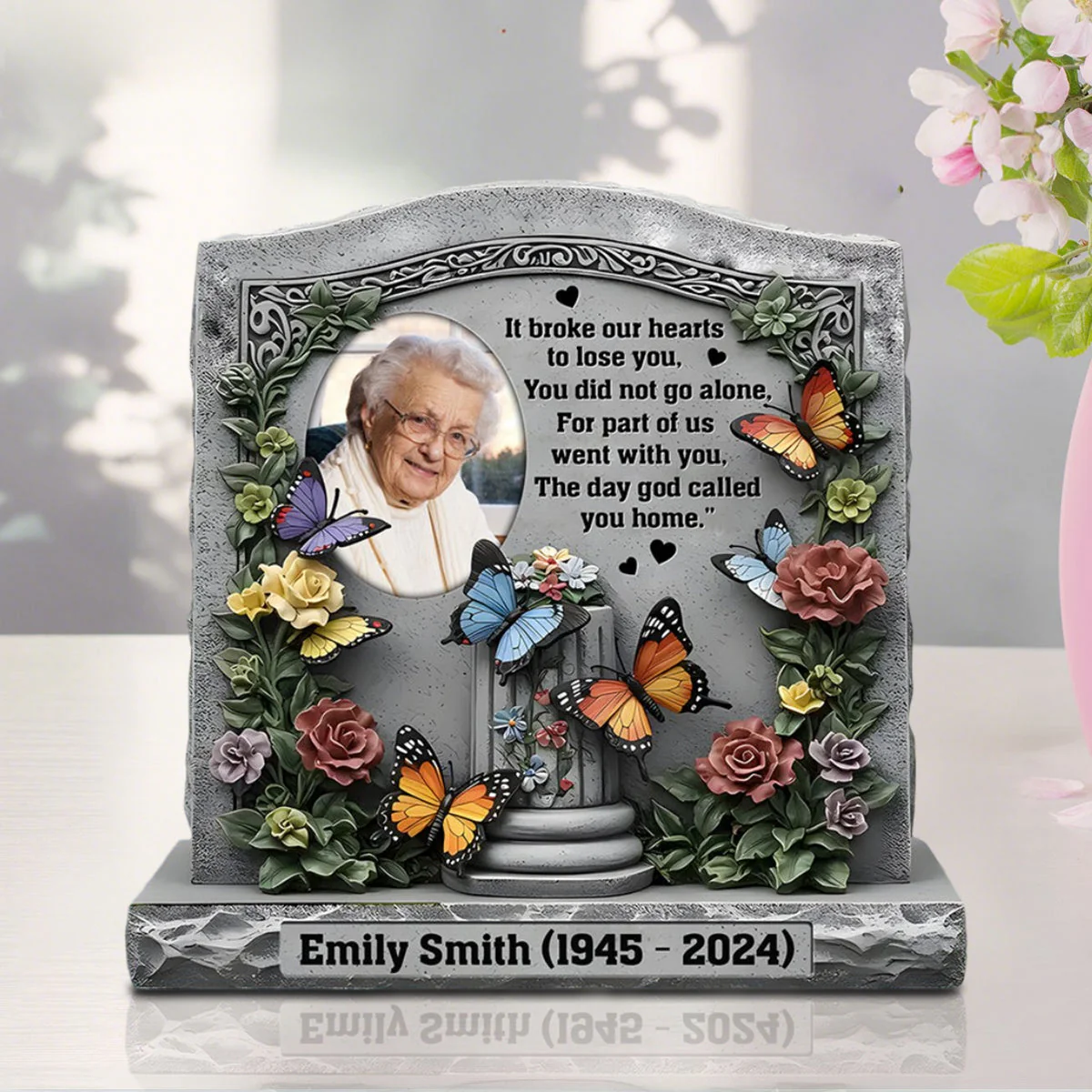 The Day God Called You Home - Personalized Memorial Custom Photo Acrylic Plaque - Image 4