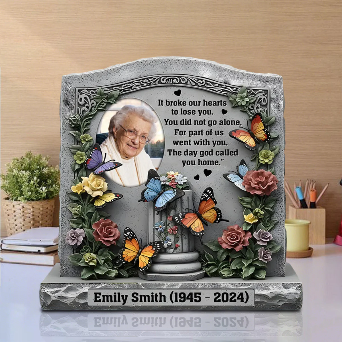 The Day God Called You Home - Personalized Memorial Custom Photo Acrylic Plaque - Image 6