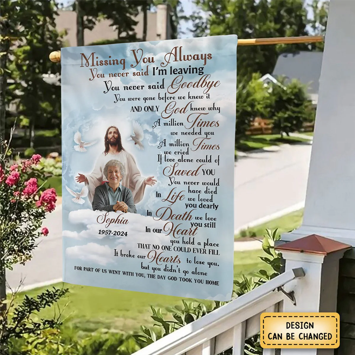 The Day God Took You Home - Personalized Garden Flag, Memorial Gift - Image 2