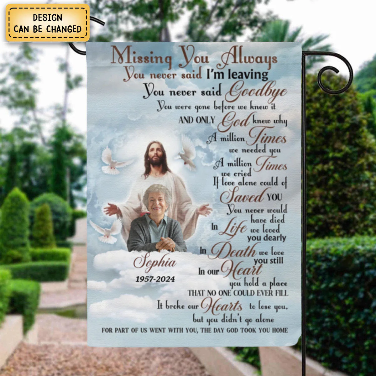 The Day God Took You Home - Personalized Garden Flag, Memorial Gift - Image 4
