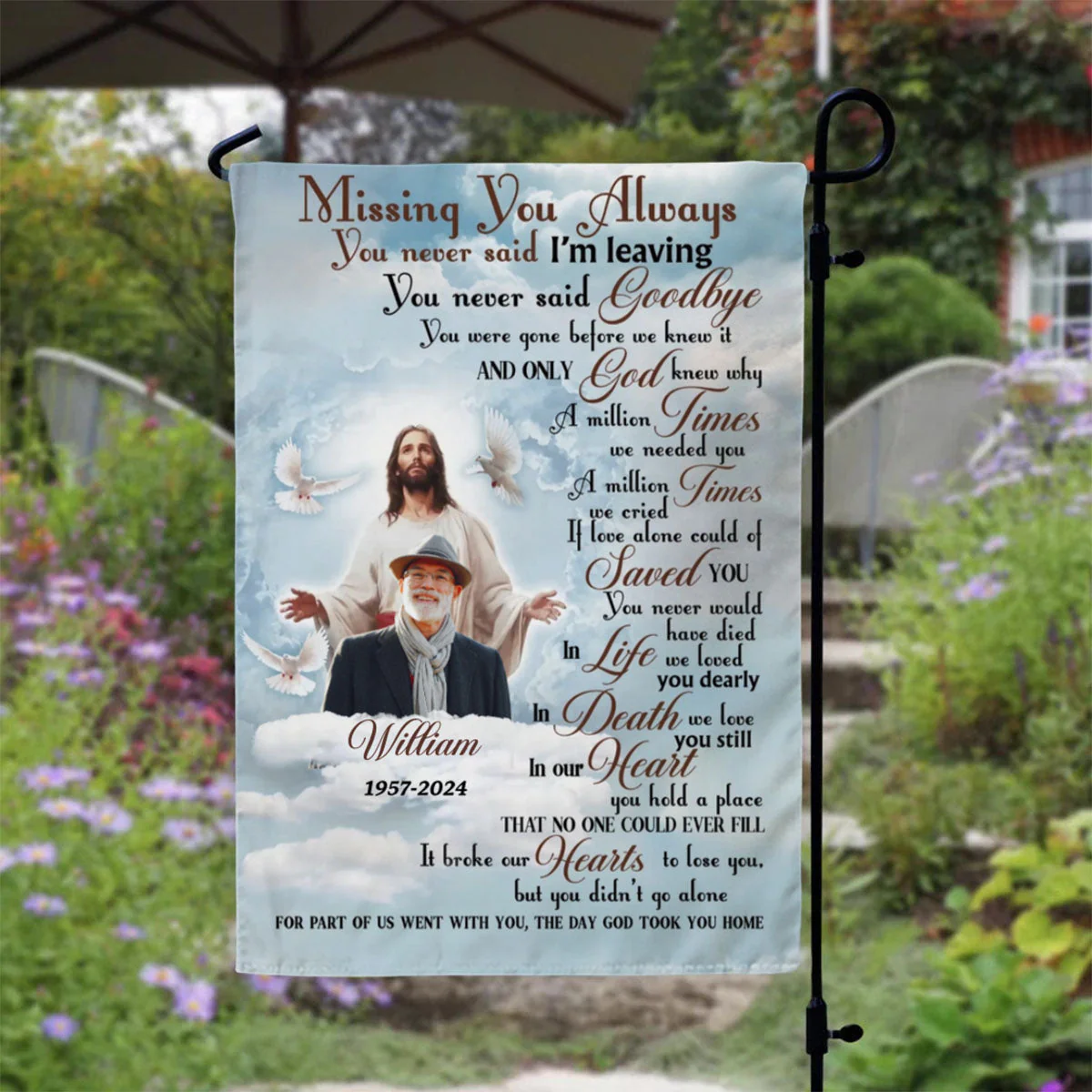 The Day God Took You Home - Personalized Garden Flag, Memorial Gift - Image 5