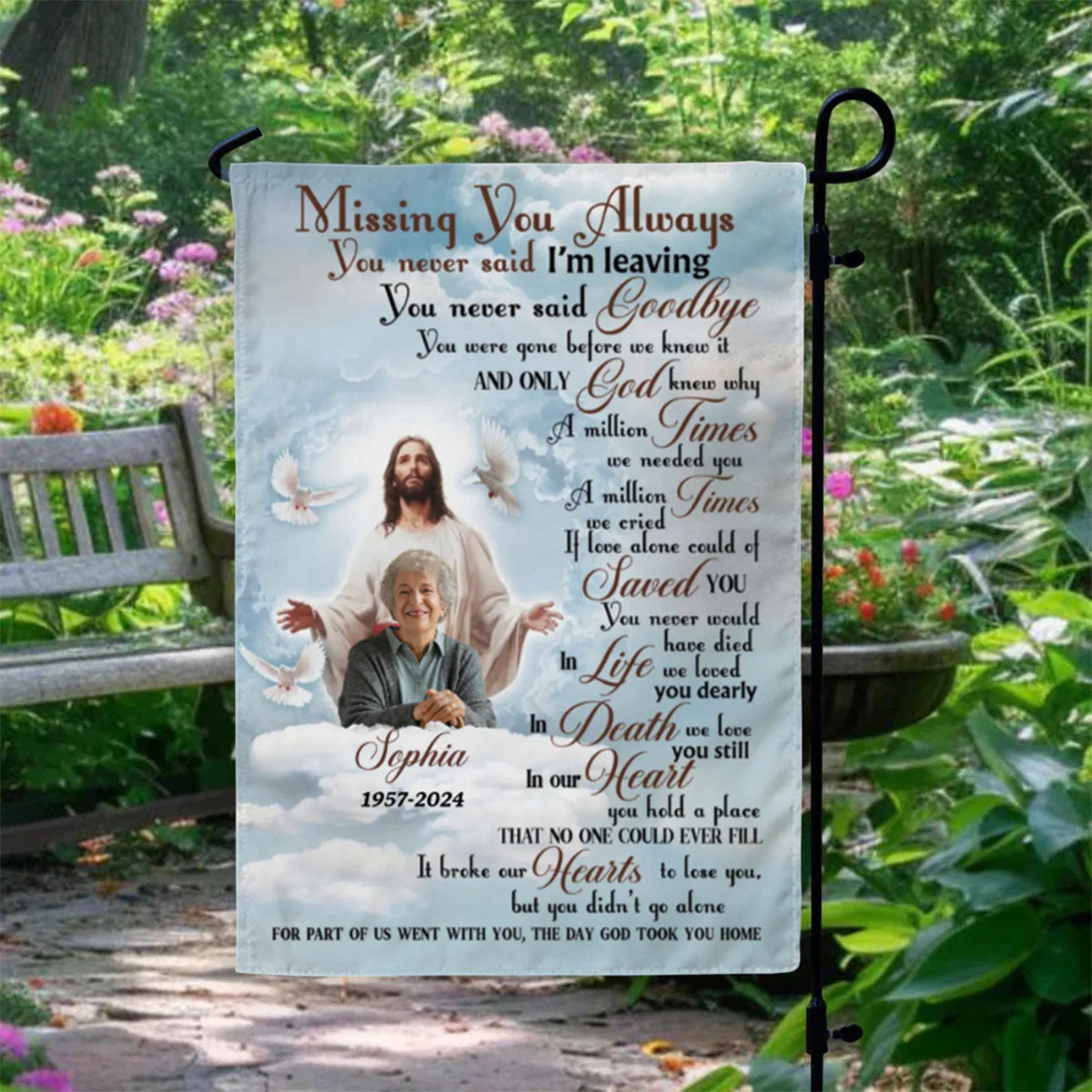 The Day God Took You Home - Personalized Garden Flag, Memorial Gift - Image 6