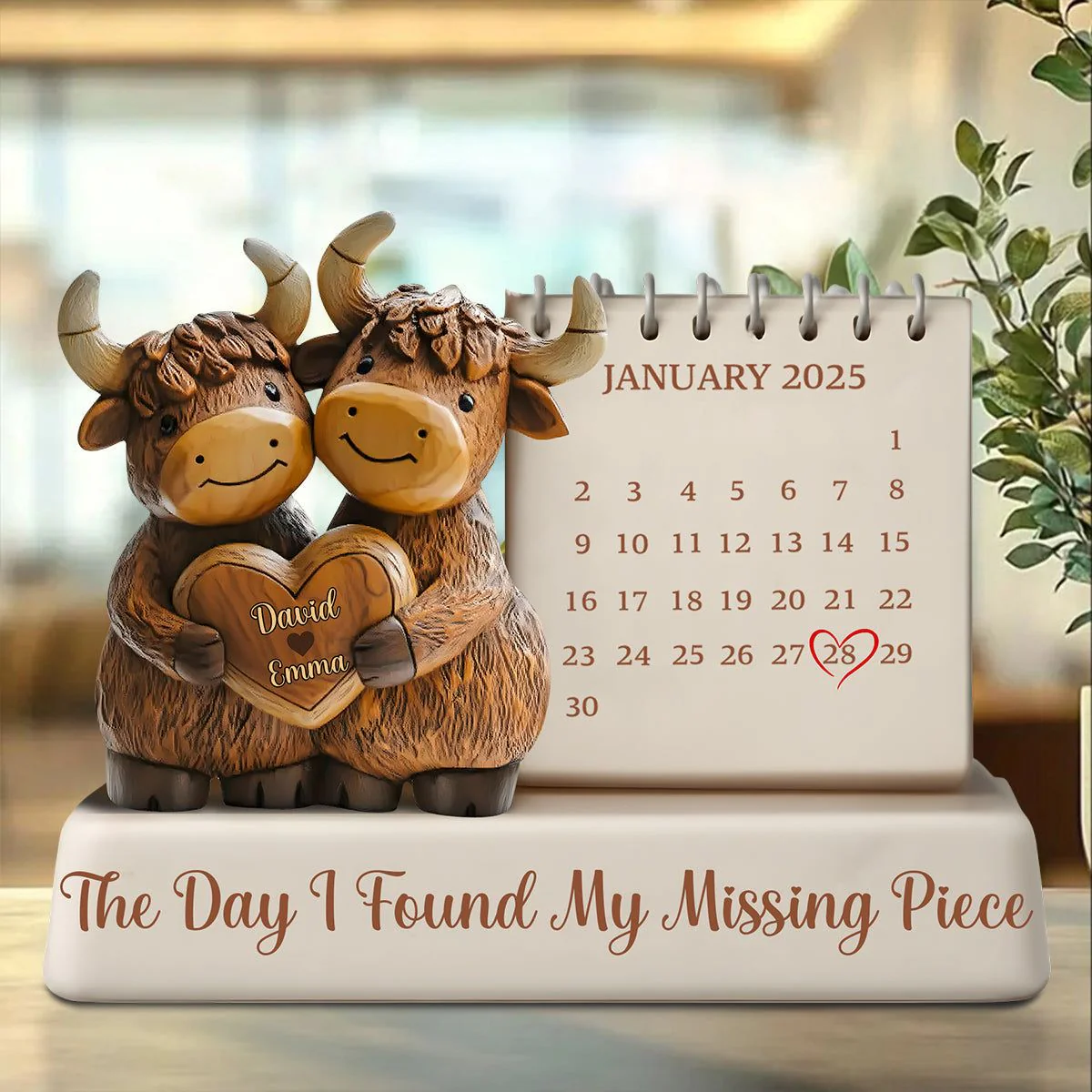 The Day I Found My Missing Piece - Personalized Couple Custom Shaped Acrylic Plaque - Image 2