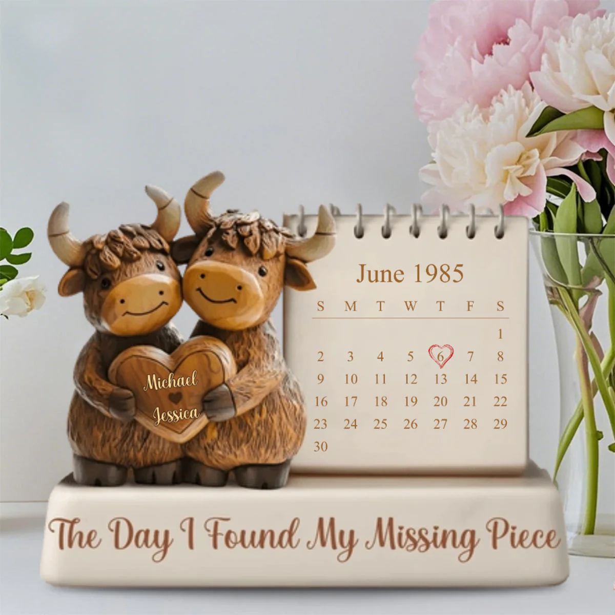 The Day I Found My Missing Piece - Personalized Couple Custom Shaped Acrylic Plaque - Image 4