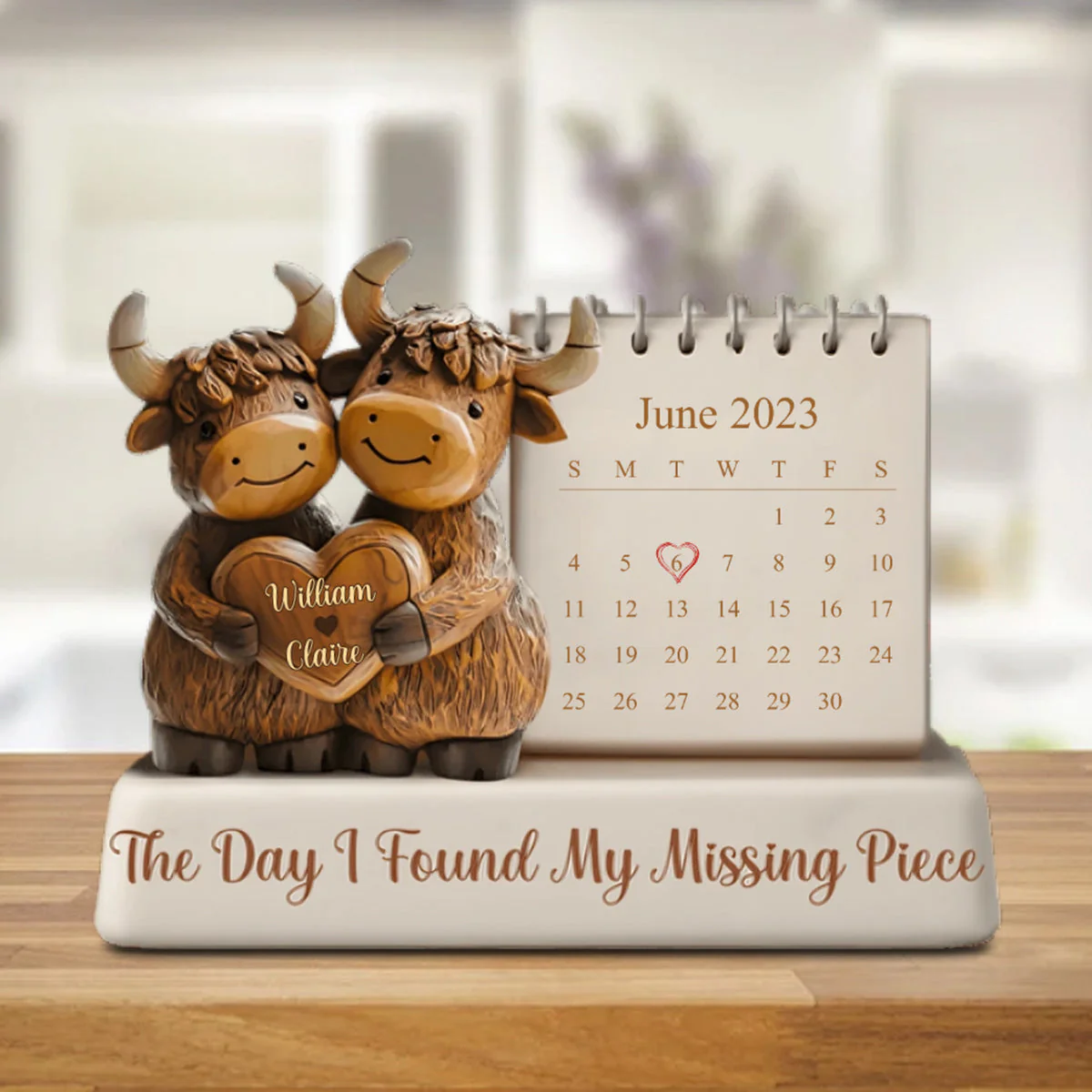 The Day I Found My Missing Piece - Personalized Couple Custom Shaped Acrylic Plaque - Image 5