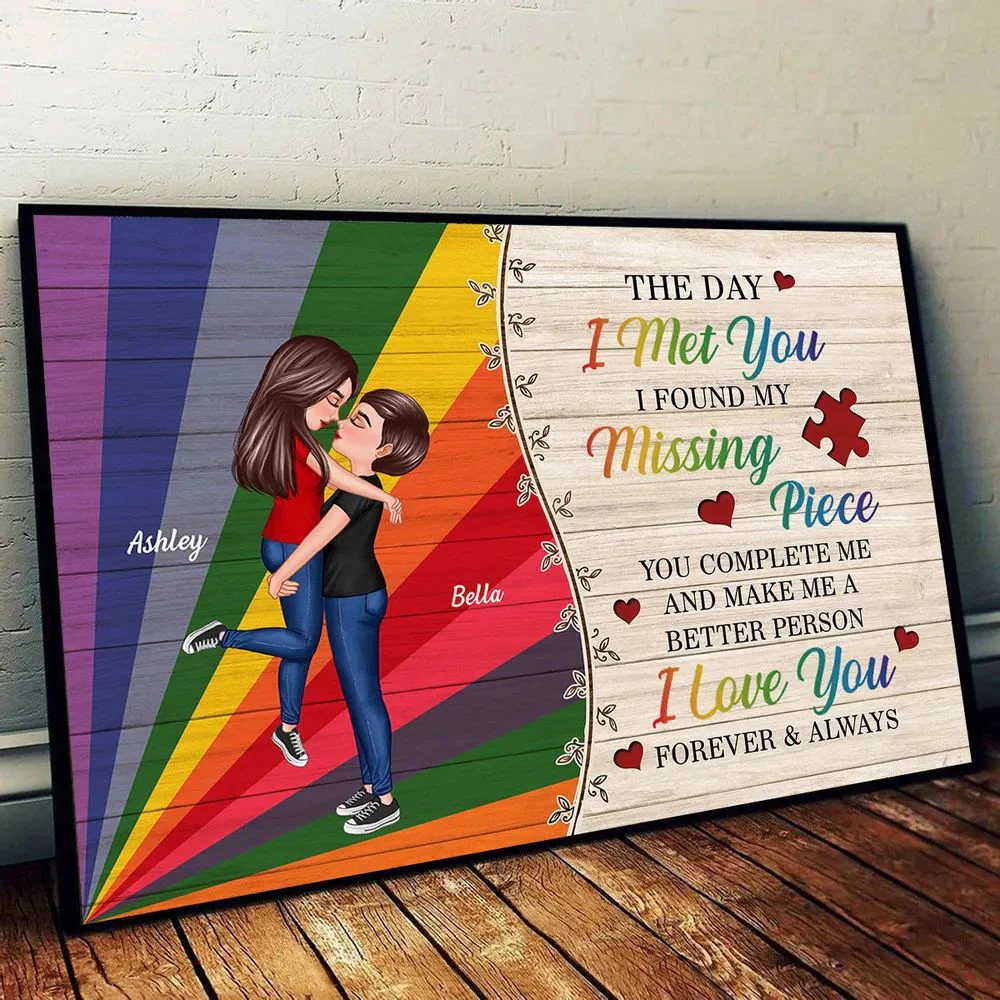 The Day I Met You Couple LGBT Personalized Poster, Pride Month Gift - Image 6
