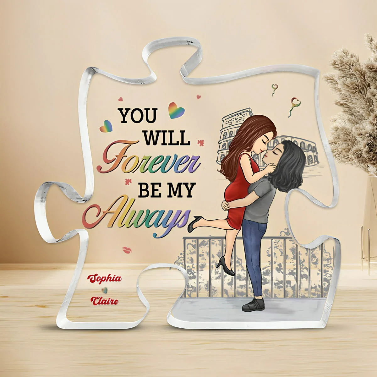 The Day I Met You I Found My Missing Piece - Couple Personalized Custom Puzzle Shaped Acrylic Plaque - Gift For Husband Wife, Anniversary - Image 5