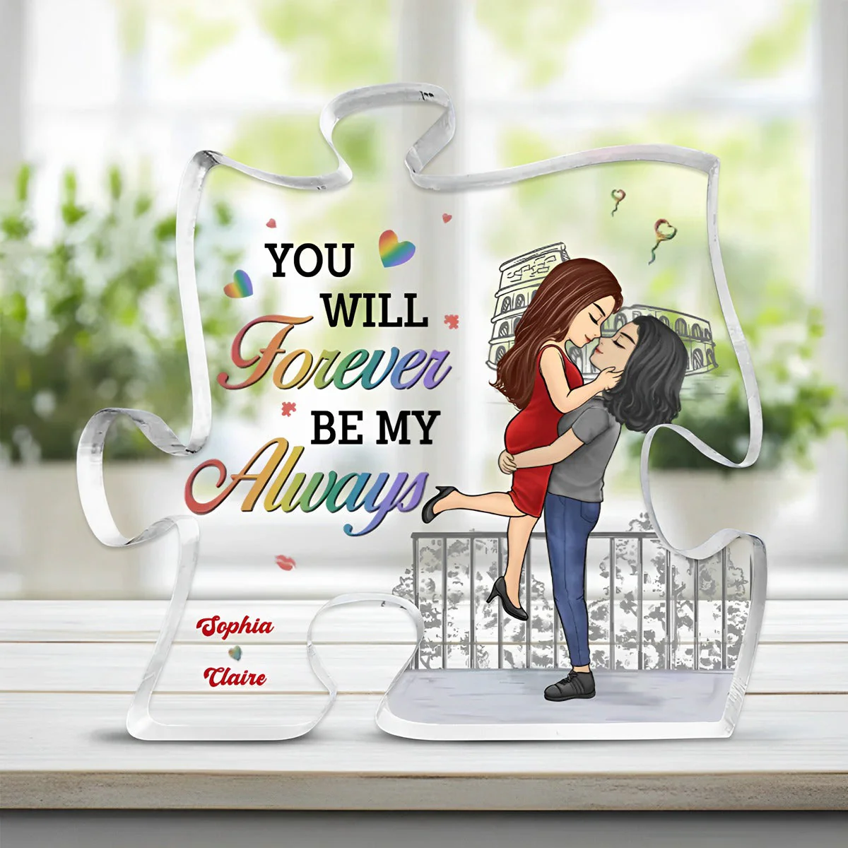 The Day I Met You I Found My Missing Piece - Couple Personalized Custom Puzzle Shaped Acrylic Plaque - Gift For Husband Wife, Anniversary - Image 6