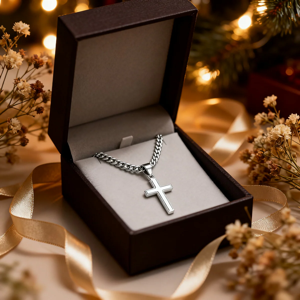 The Day I Met You I Found My Missing Piece - Personalized Cross Necklace With Card - Image 6