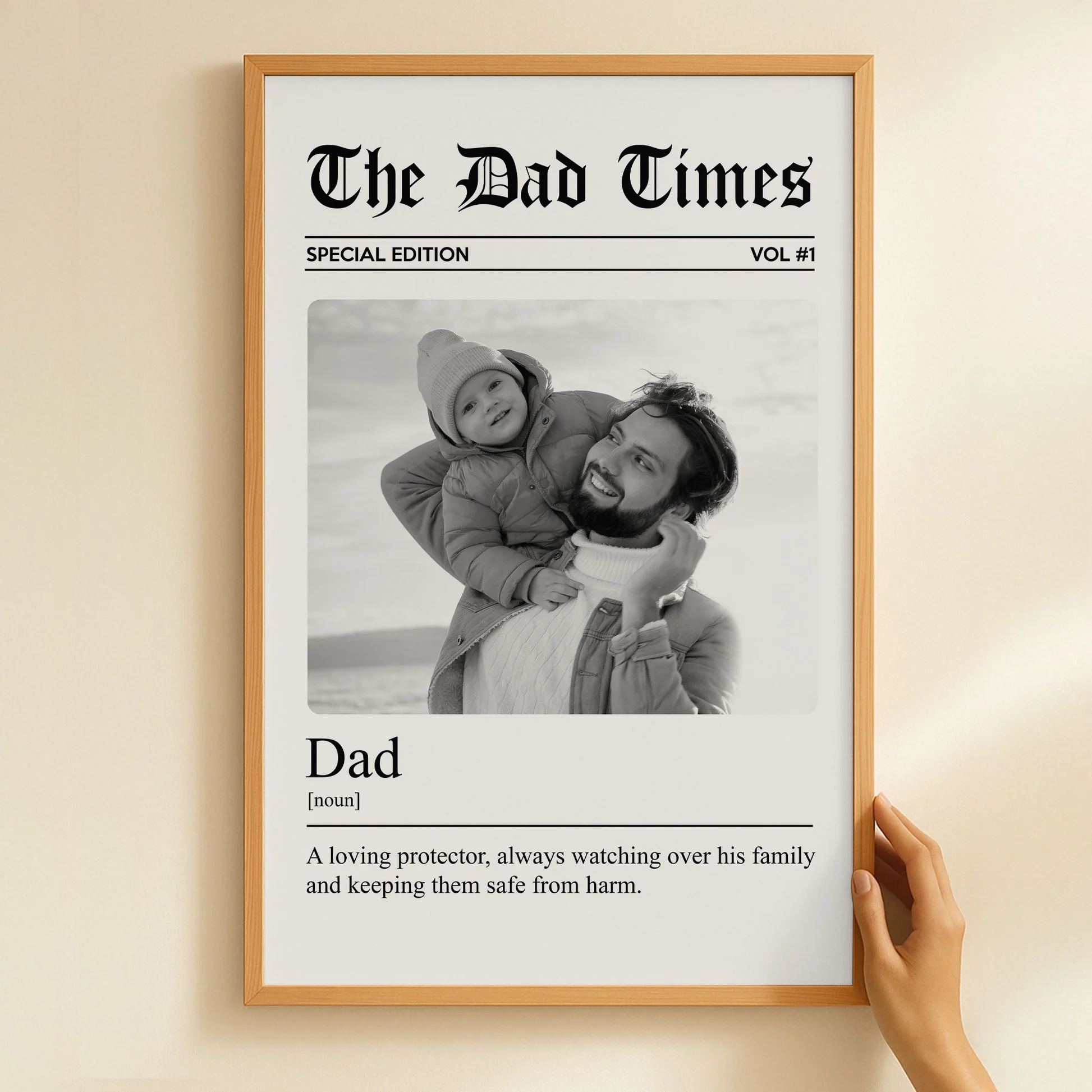 The Father's Day Times Dad Grandpa Definition - Personalized Photo Canvas/Poster - Image 2